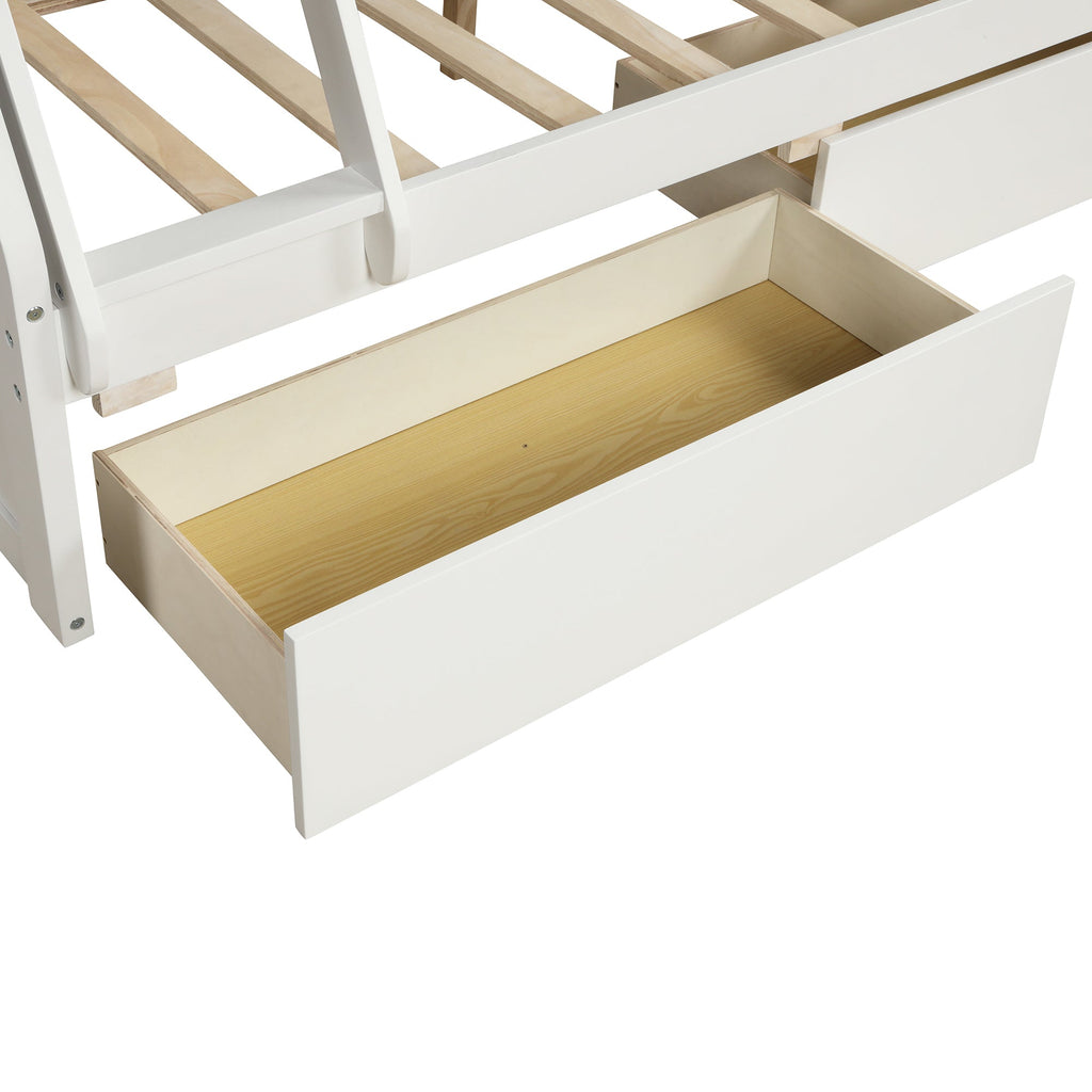 Litera de madera maciza – Blanco