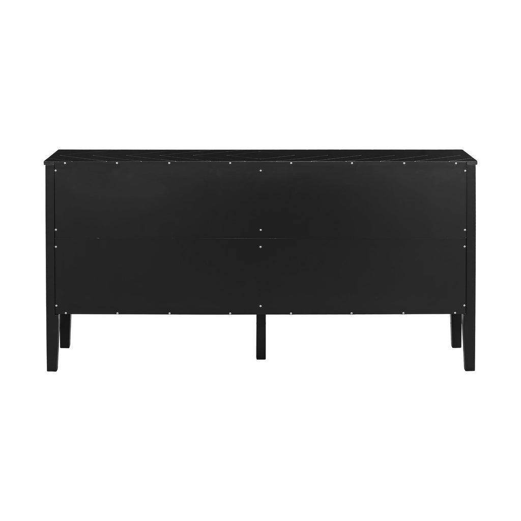 Aparador de cuatro puertas para sala - Negro