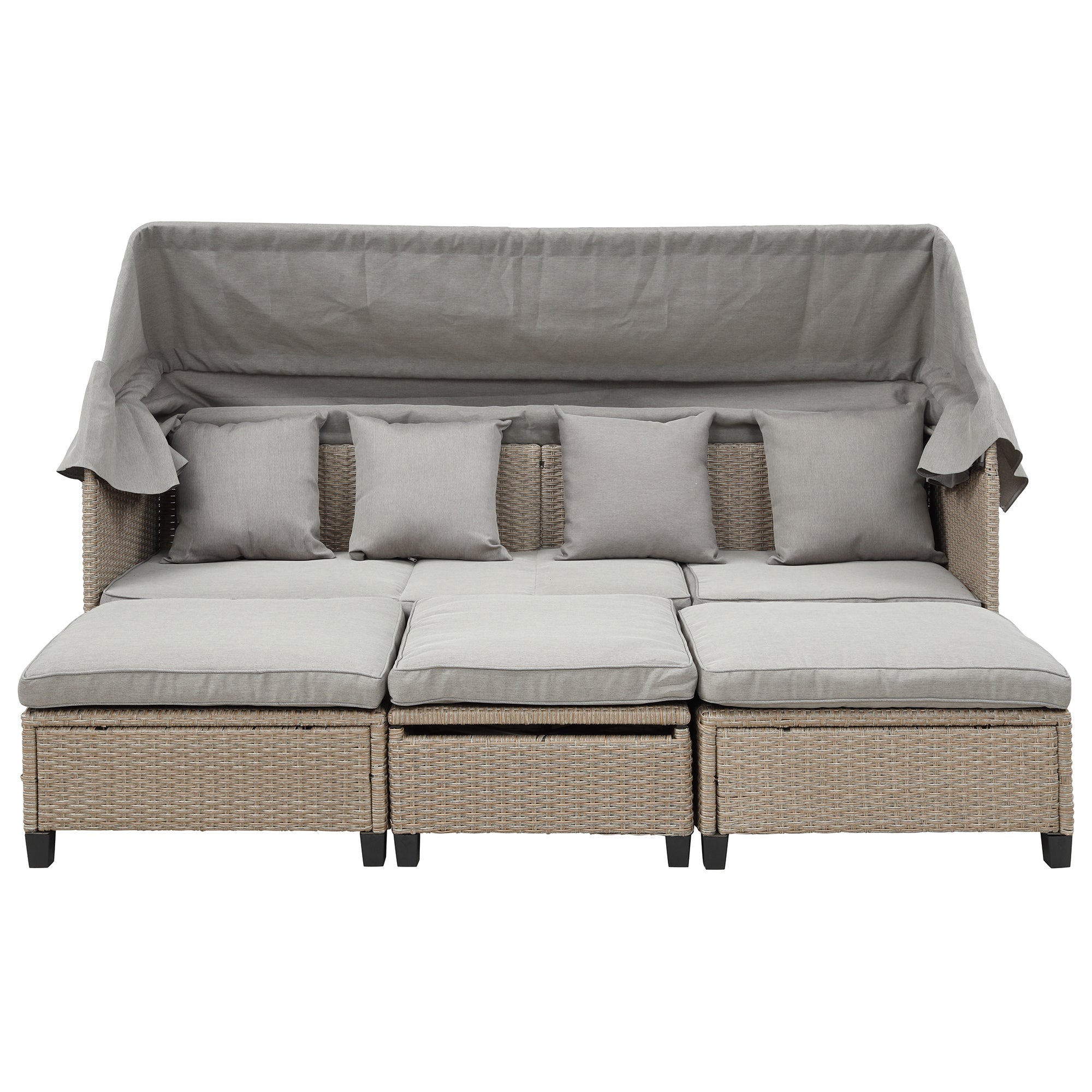 Sofá para patio de 4 piezas - Beige