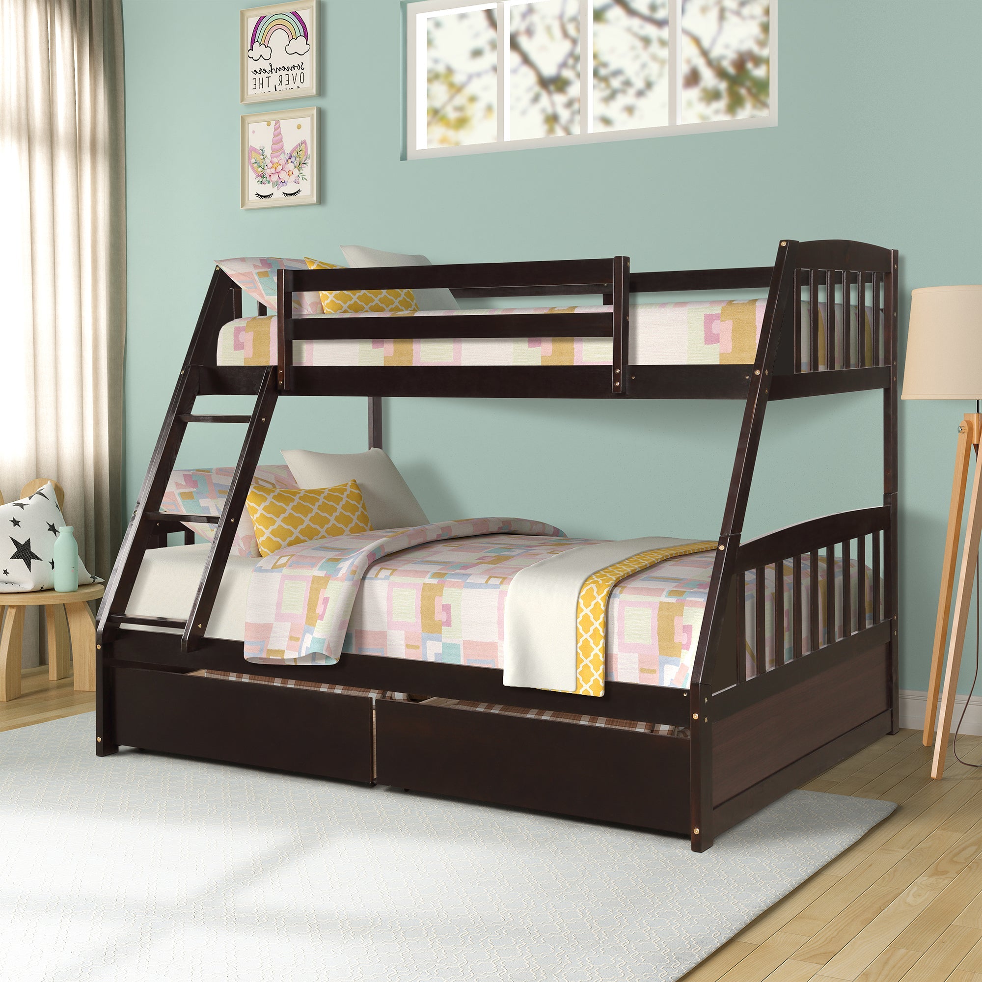 Litera de madera maciza - Marrón