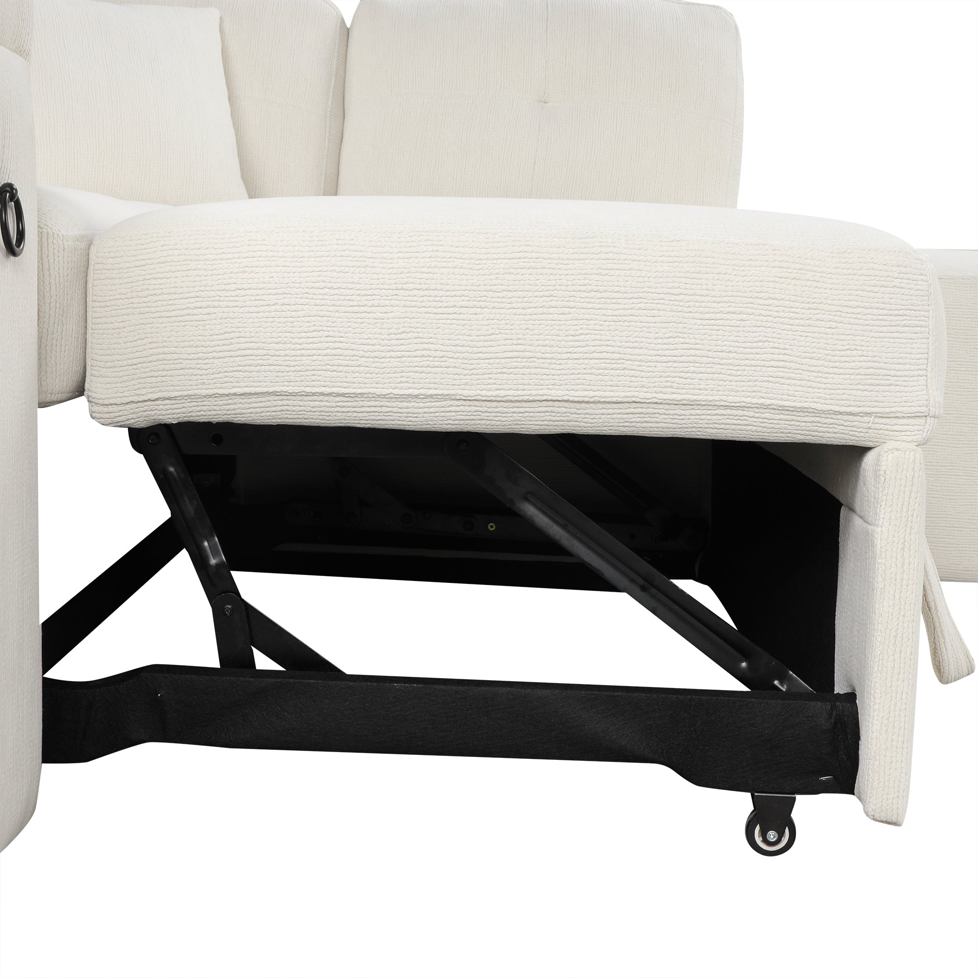 Sofá cama extraíble en forma de L - Beige