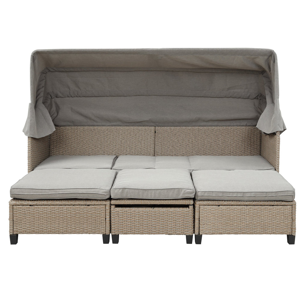 Sofá para patio de 4 piezas - Beige