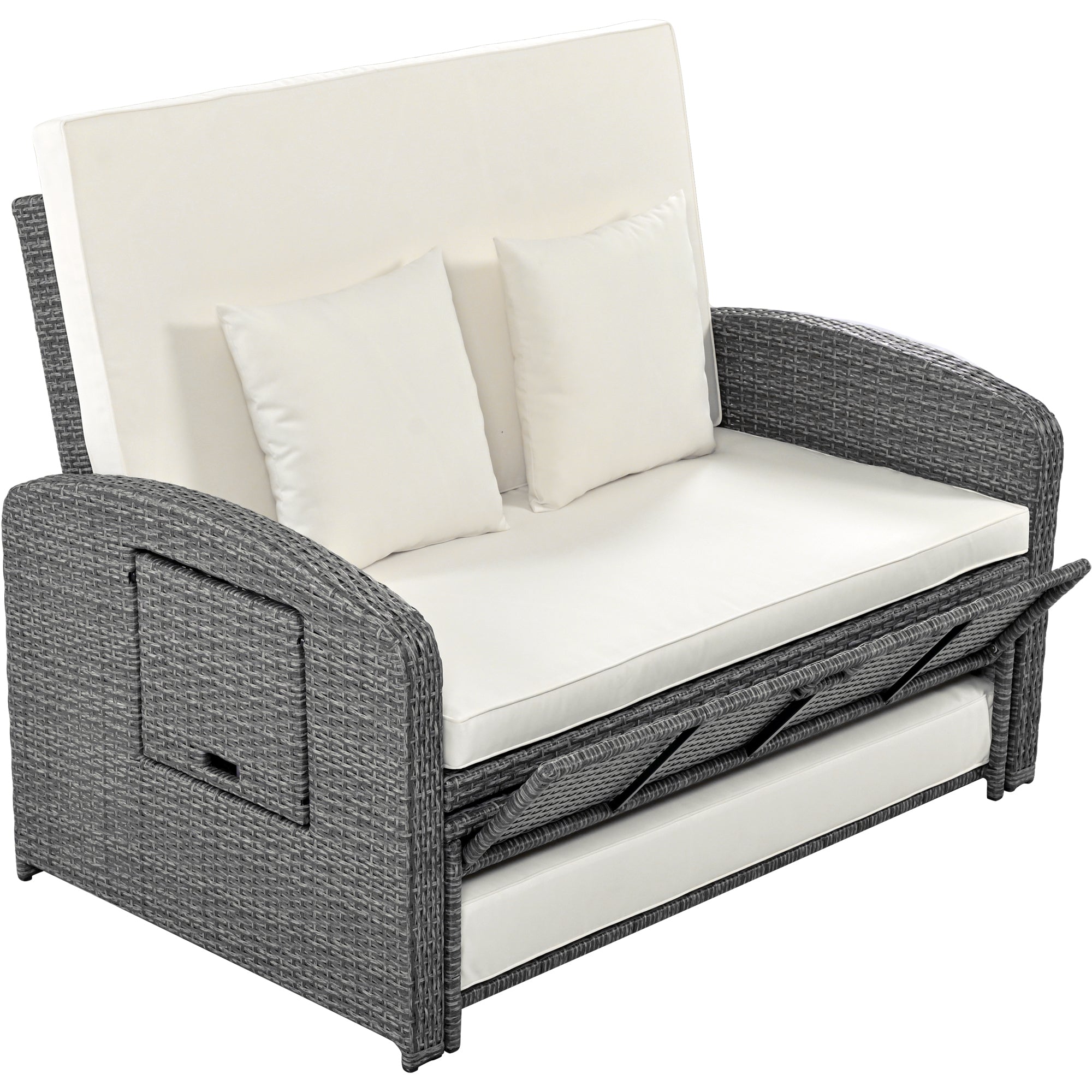 Sofá cama reclinable para 2 personas - Gris