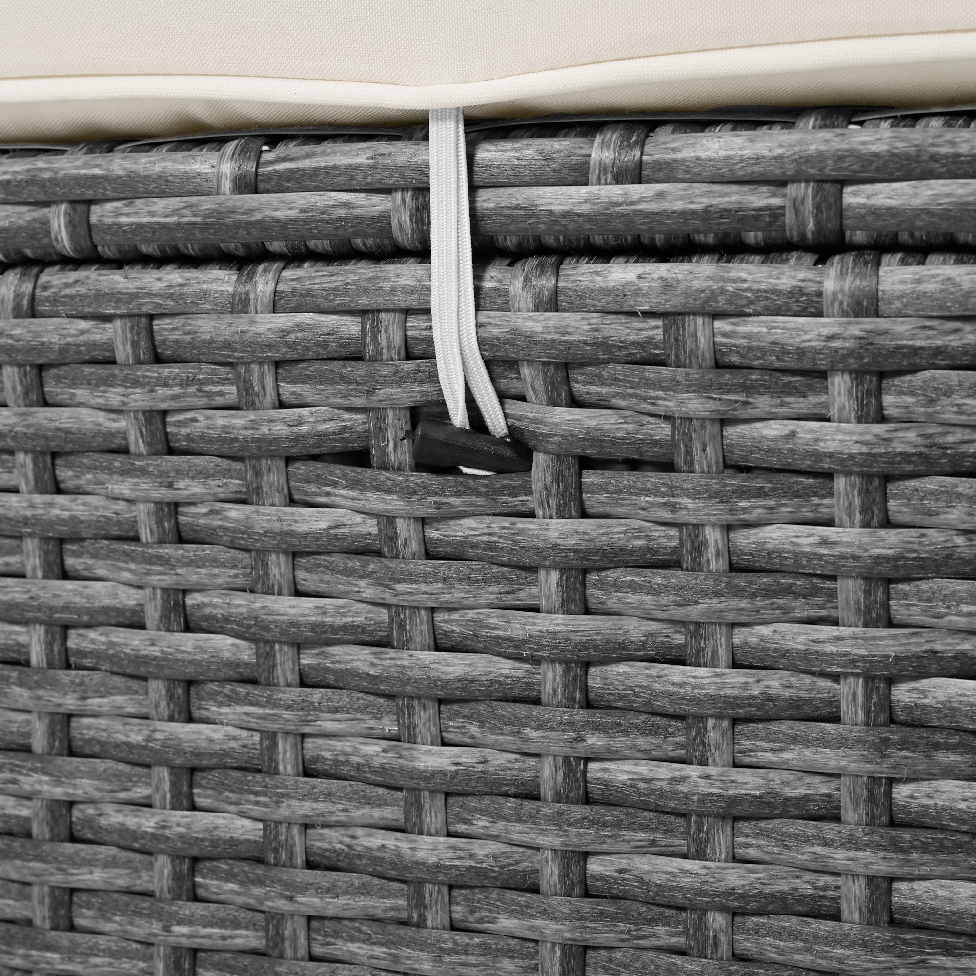 Conjunto de sofás redondos de 5 piezas para patio al aire libre - Gris