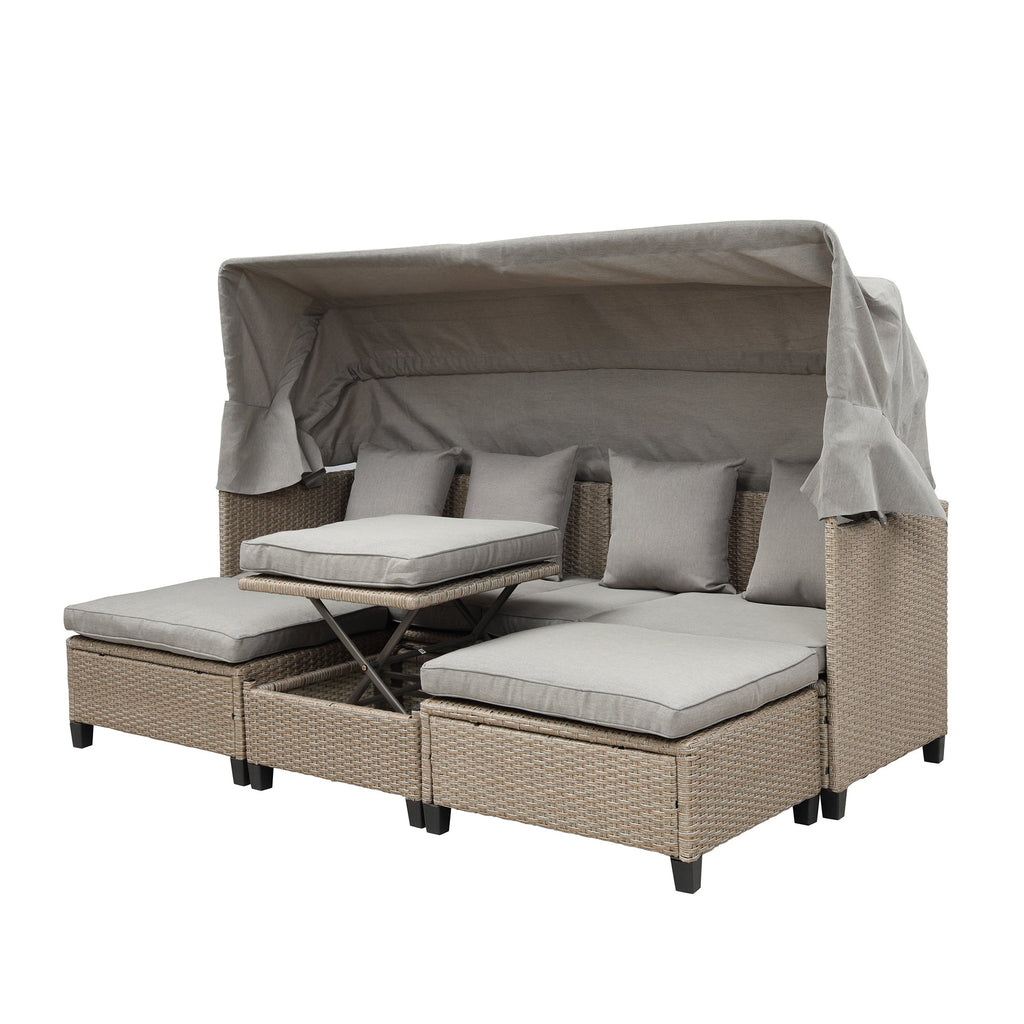 Sofá para patio de 4 piezas - Beige