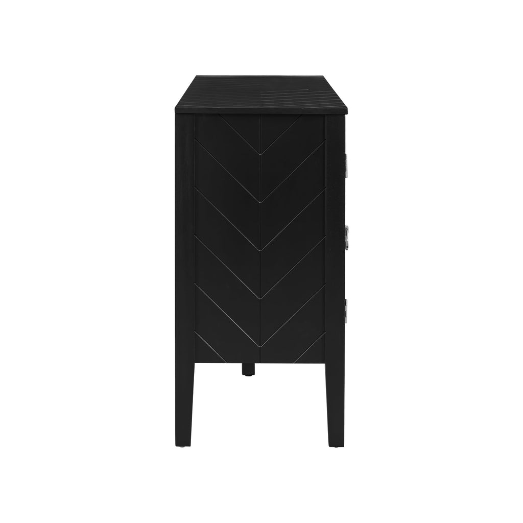 Aparador de cuatro puertas para sala - Negro