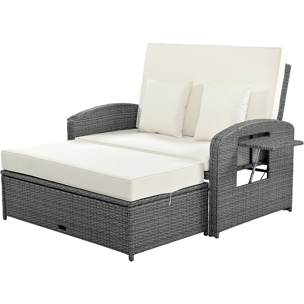 Sofá cama reclinable para 2 personas - Gris