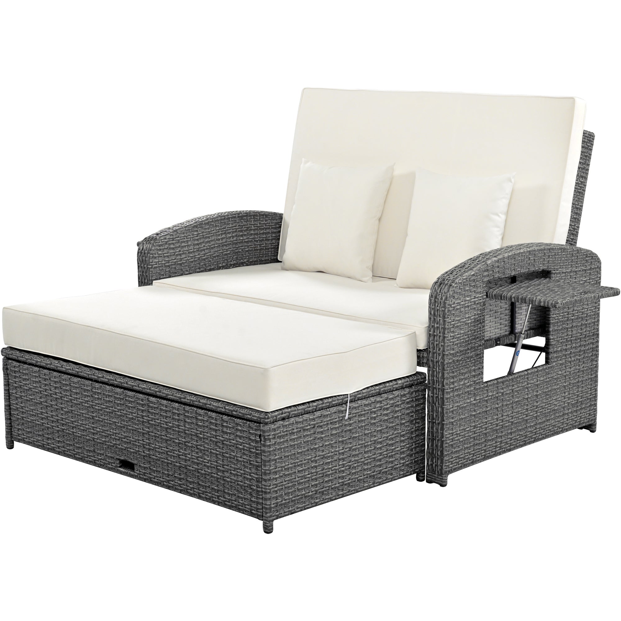 Sofá cama reclinable para 2 personas - Gris
