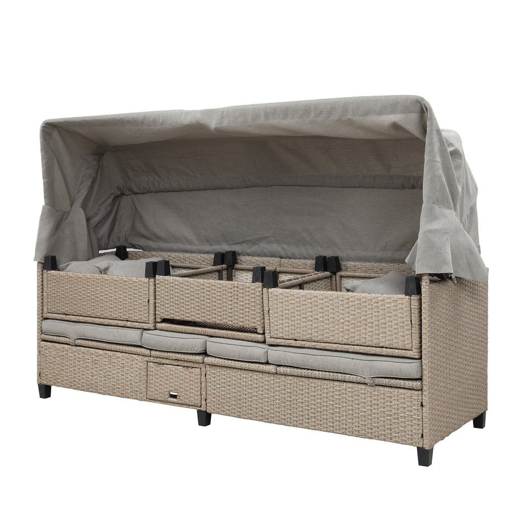 Sofá para patio de 4 piezas - Beige