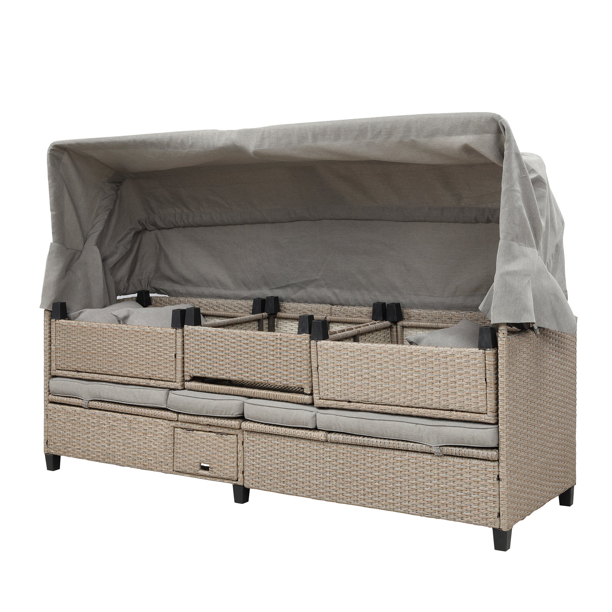 Sofá para patio de 4 piezas - Beige