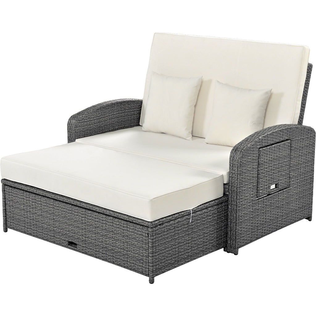 Sofá cama reclinable para 2 personas - Gris
