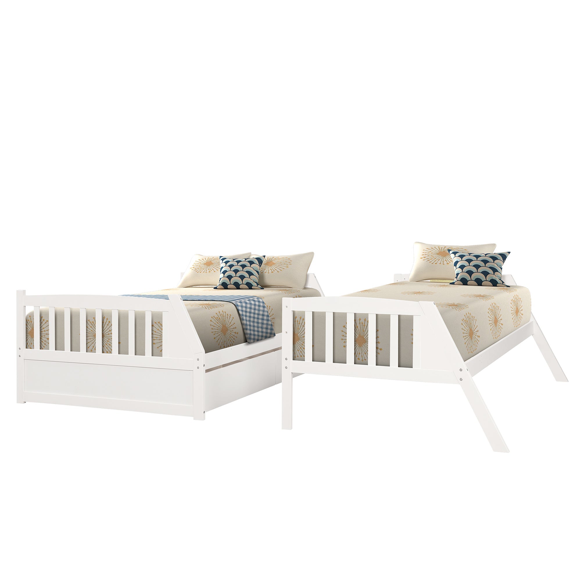 Litera de madera maciza – Blanco