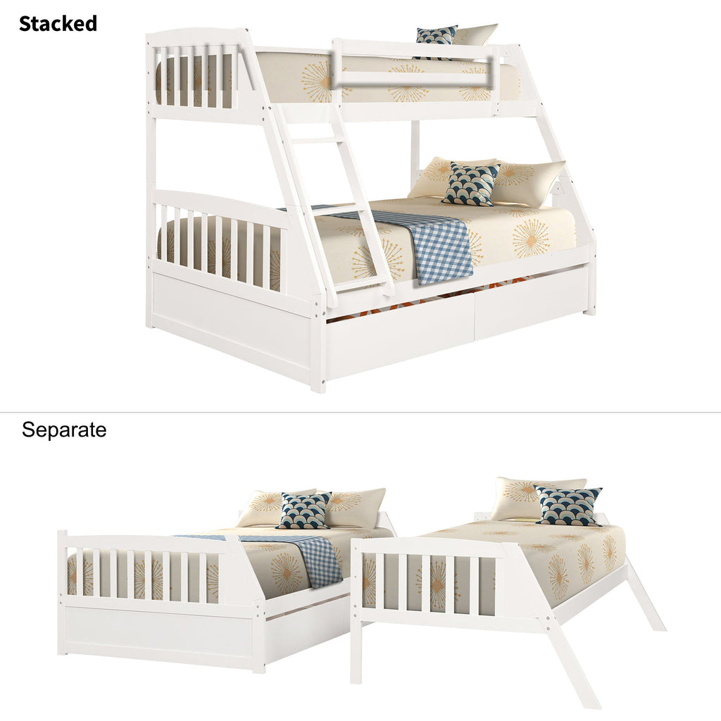 Litera de madera maciza – Blanco