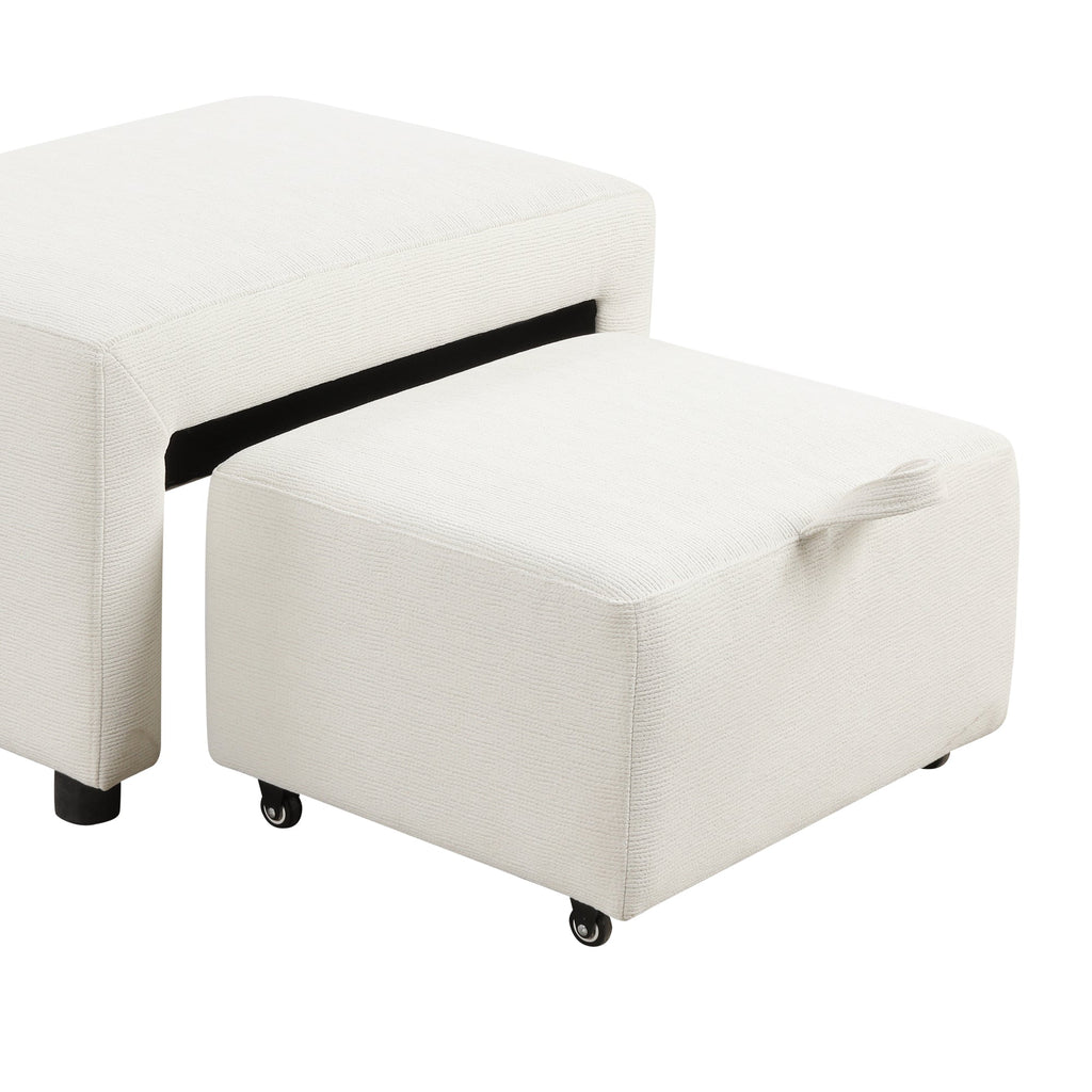 Sofá cama extraíble en forma de L - Beige
