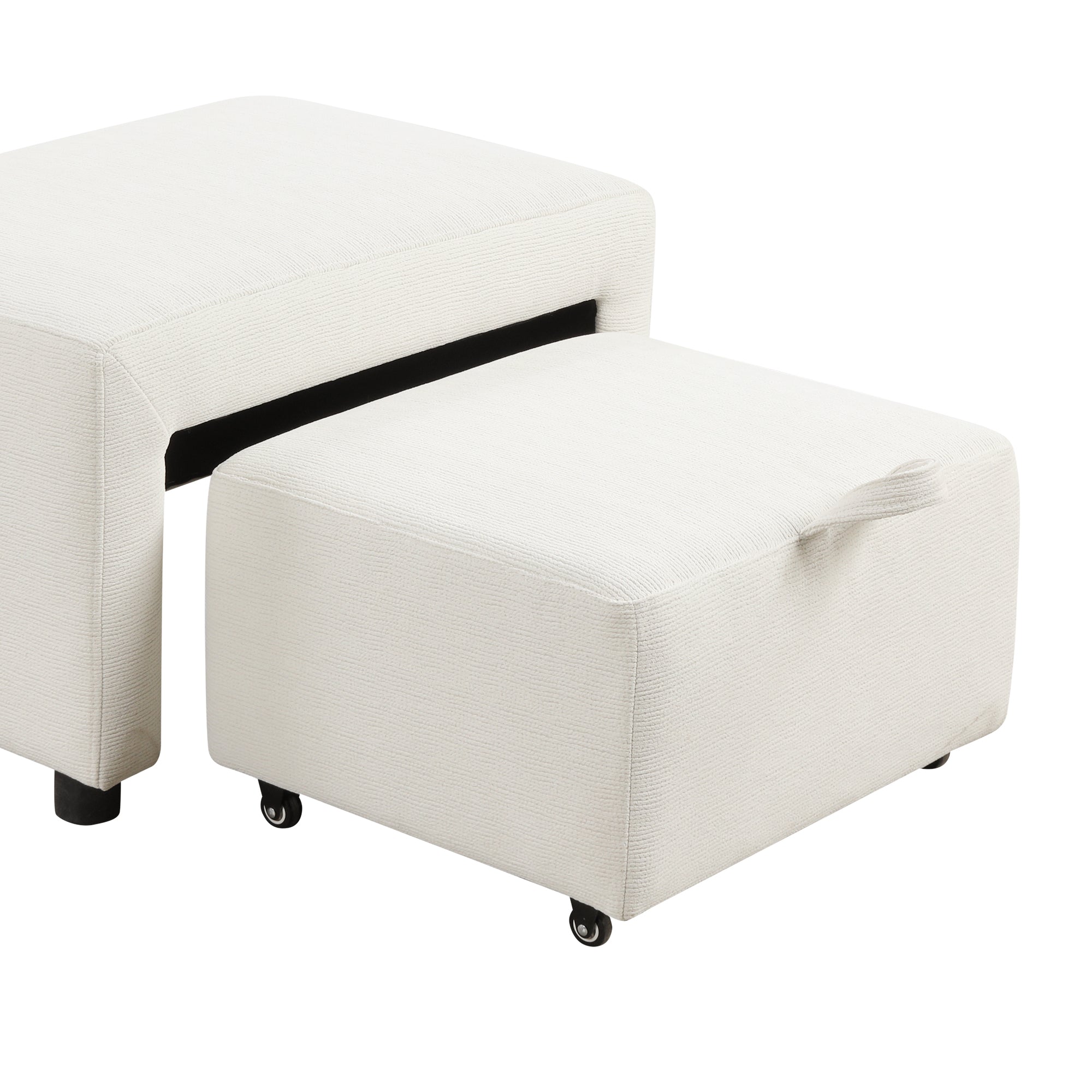 Sofá cama extraíble en forma de L - Beige