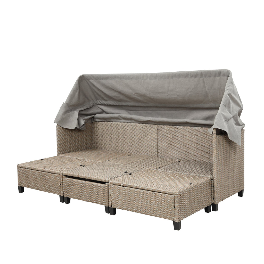 Sofá para patio de 4 piezas - Beige