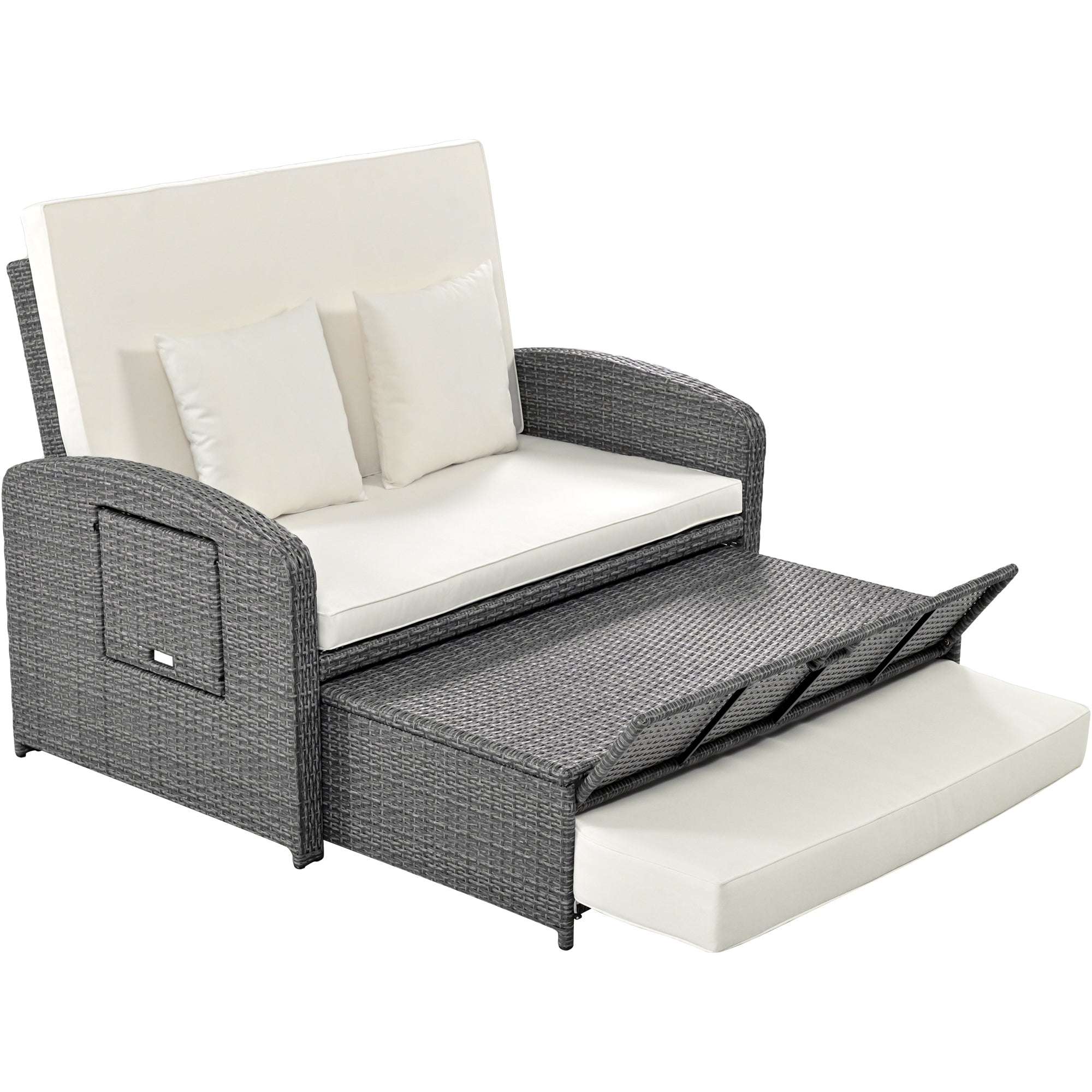 Sofá cama reclinable para 2 personas - Gris