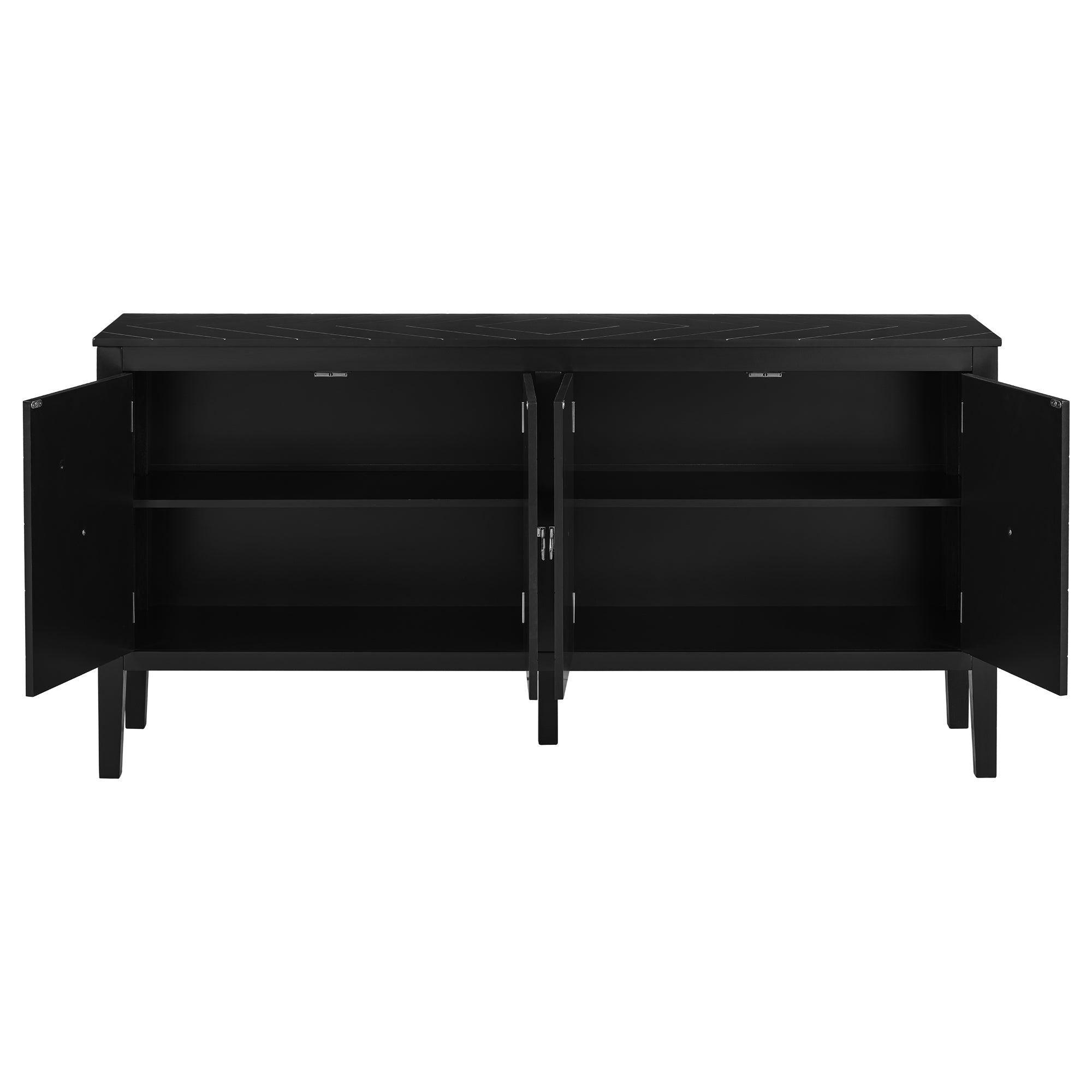 Aparador de cuatro puertas para sala - Negro