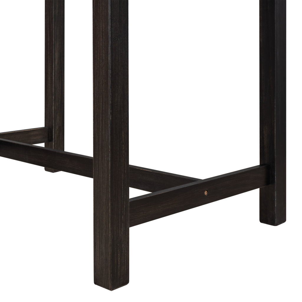 Mesa de comedor rústica de madera - Marrón