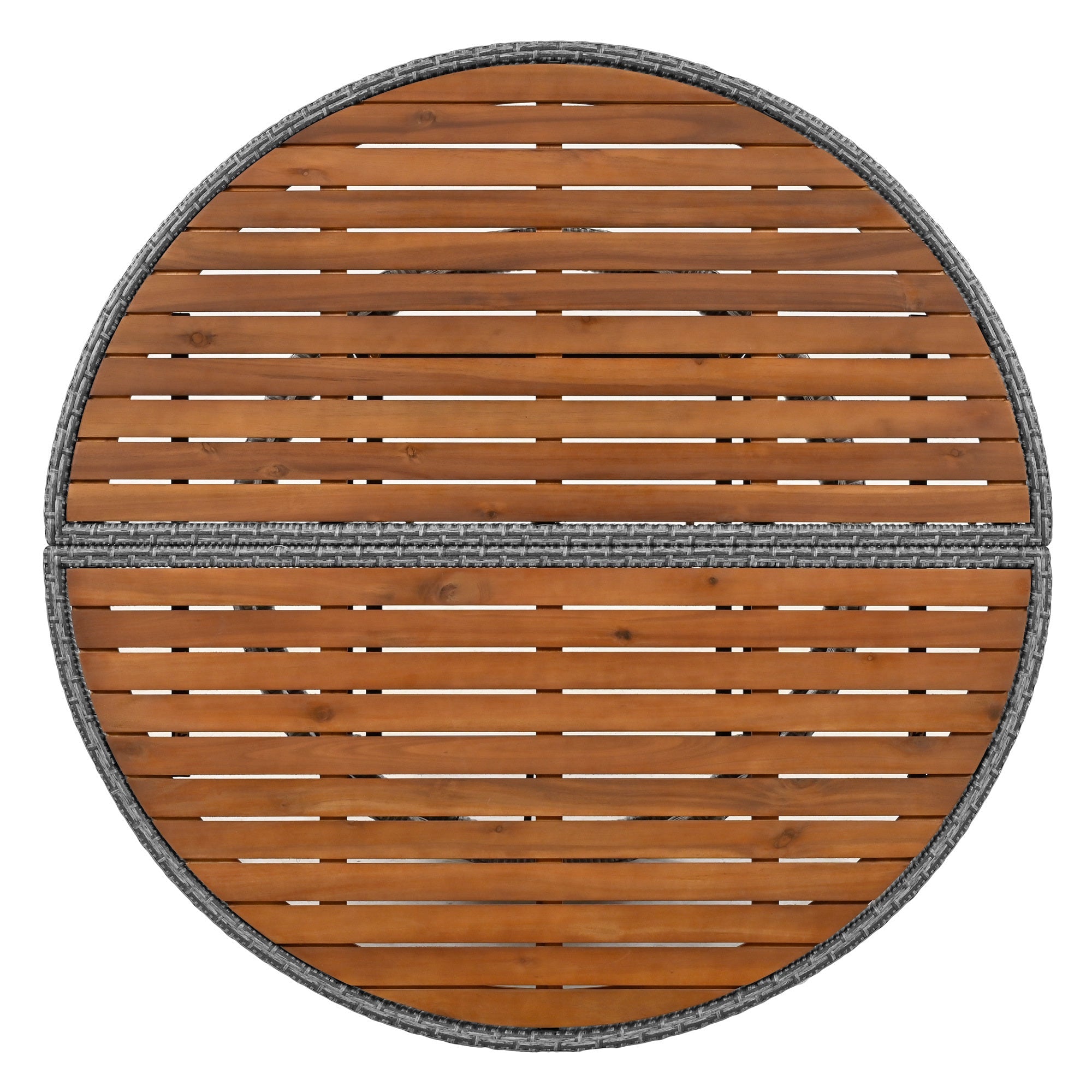 Conjunto de sofás redondos de 5 piezas para patio al aire libre - Gris