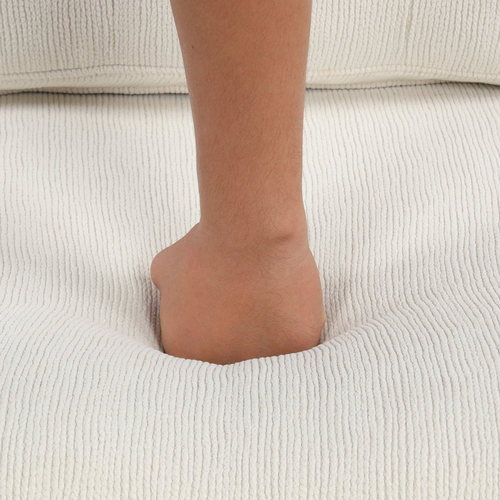 Sofá cama extraíble en forma de L - Beige