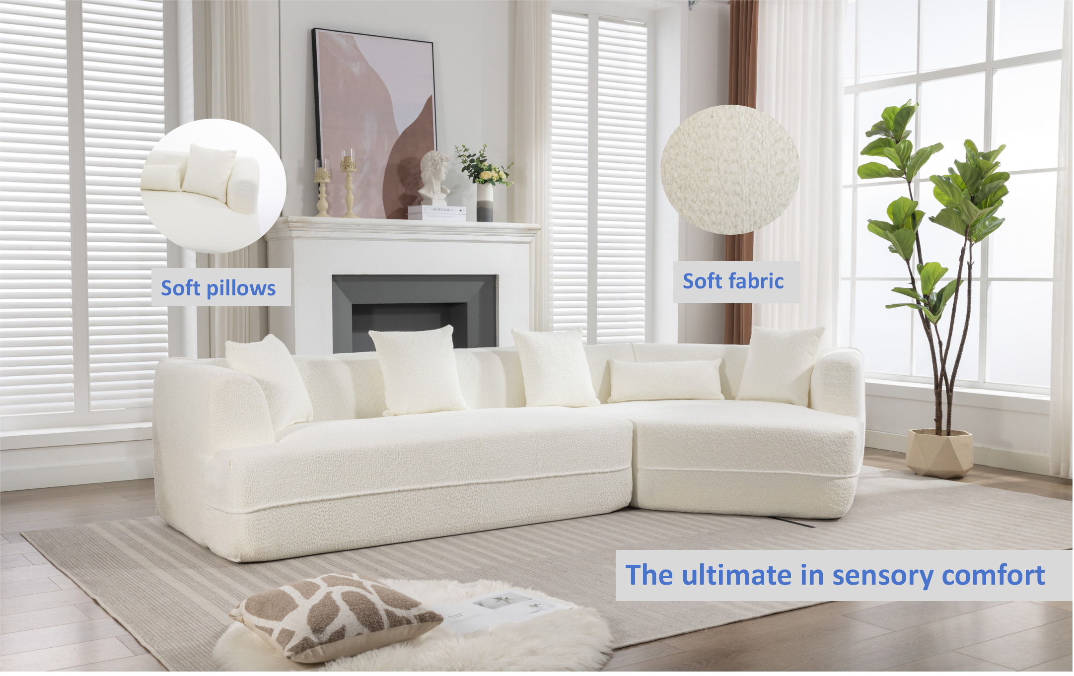 Sofá moderno de estilo minimalista para sala