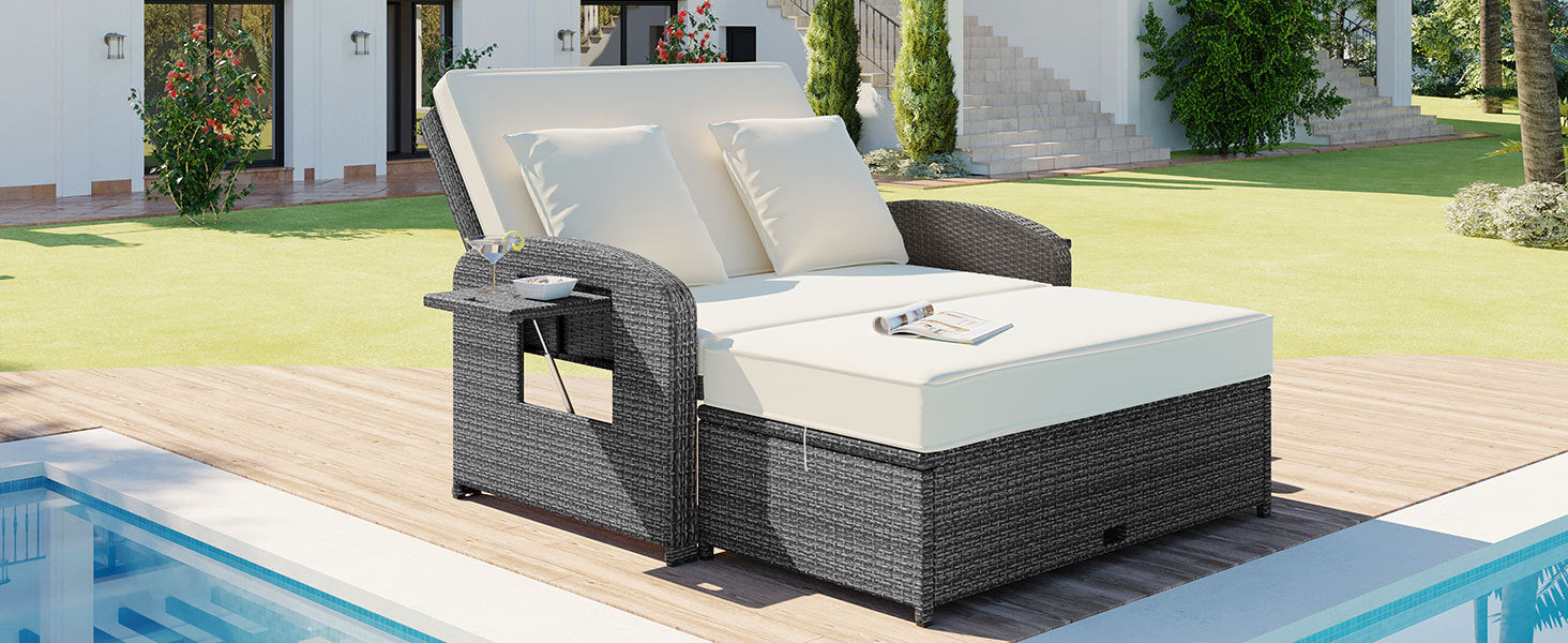 Sofá cama reclinable para 2 personas - Gris