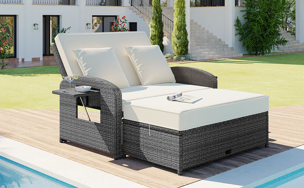 Sofá cama reclinable para 2 personas - Gris