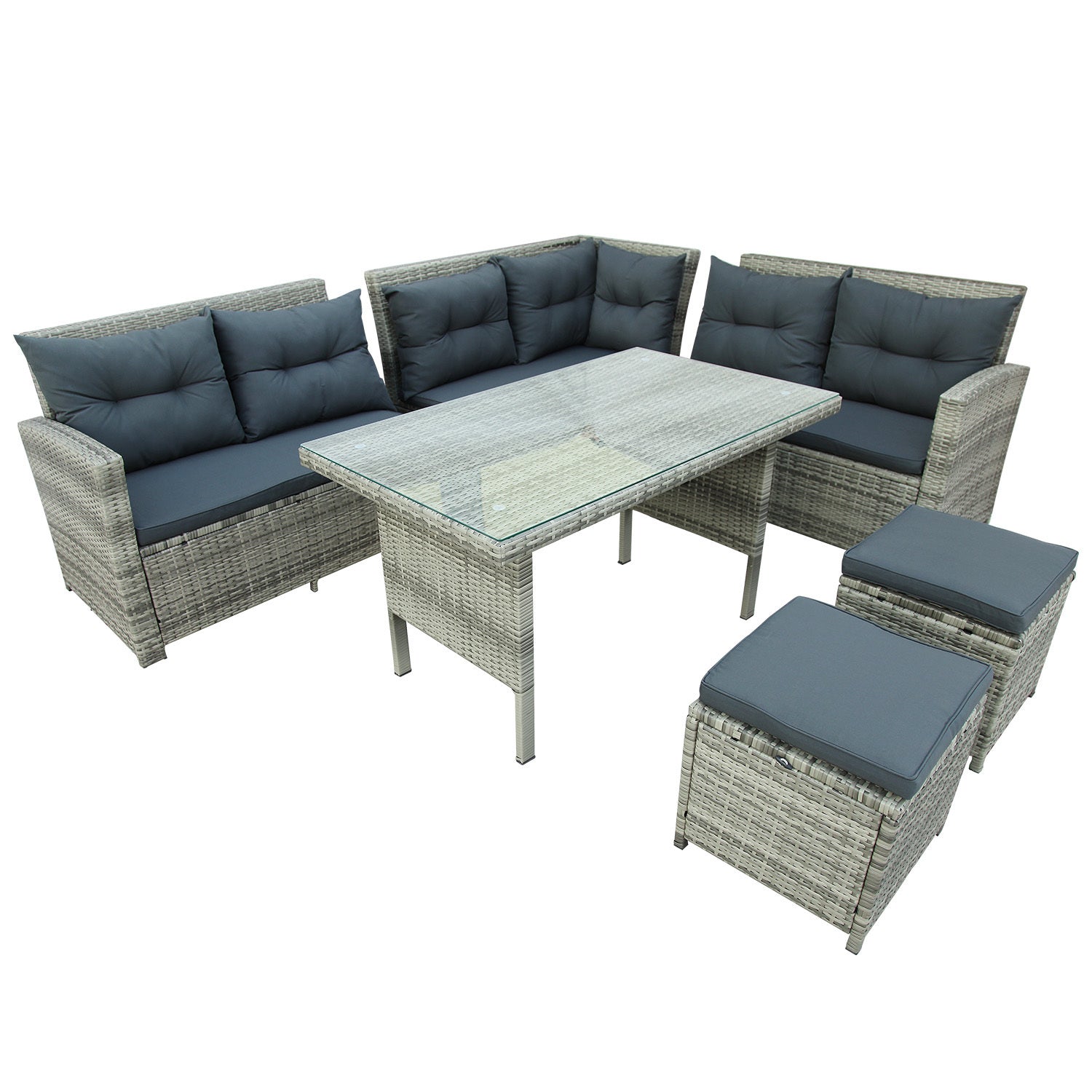 Juego de muebles de patio para exterior - Gris