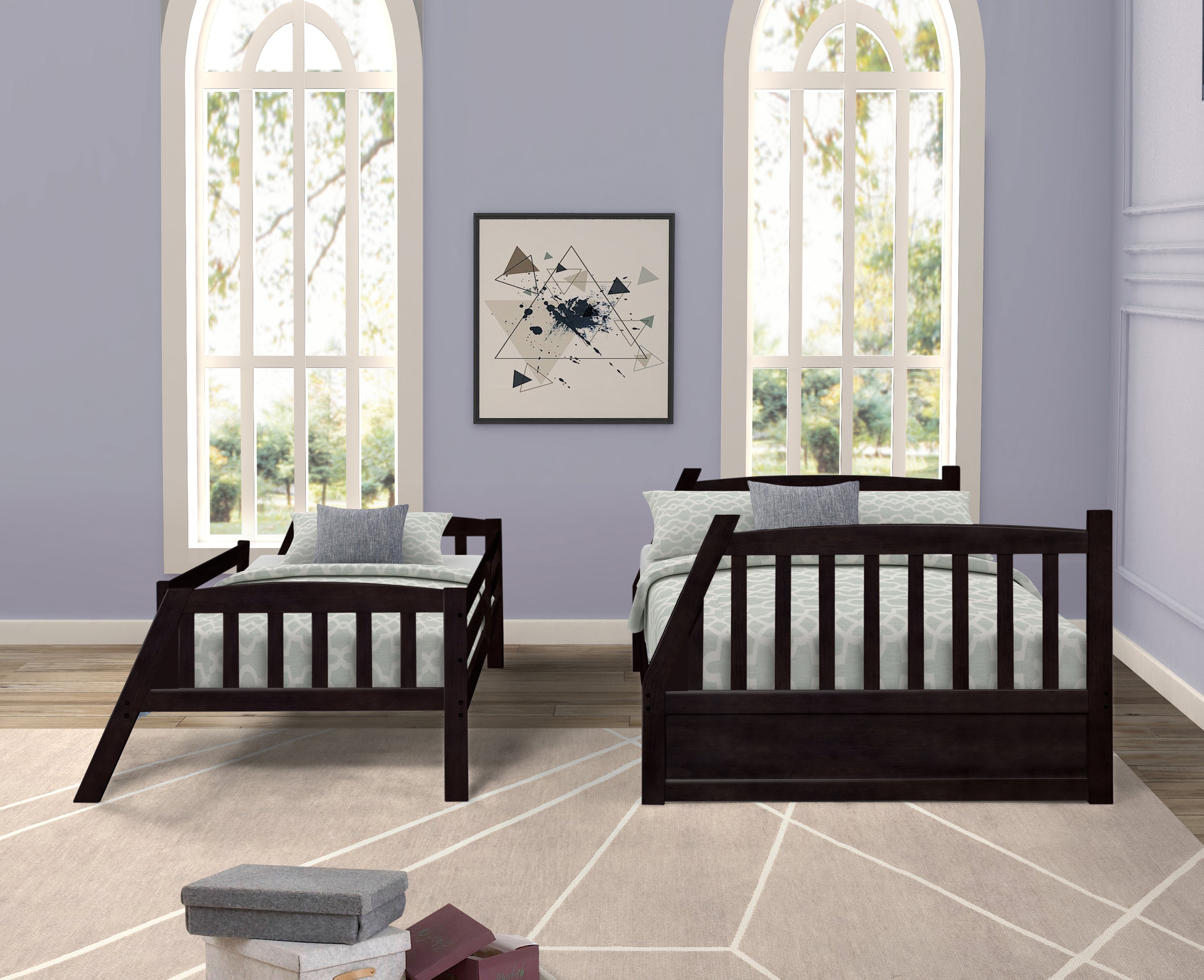 Litera de madera maciza - Marrón