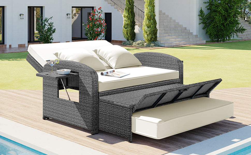 Sofá cama reclinable para 2 personas - Gris