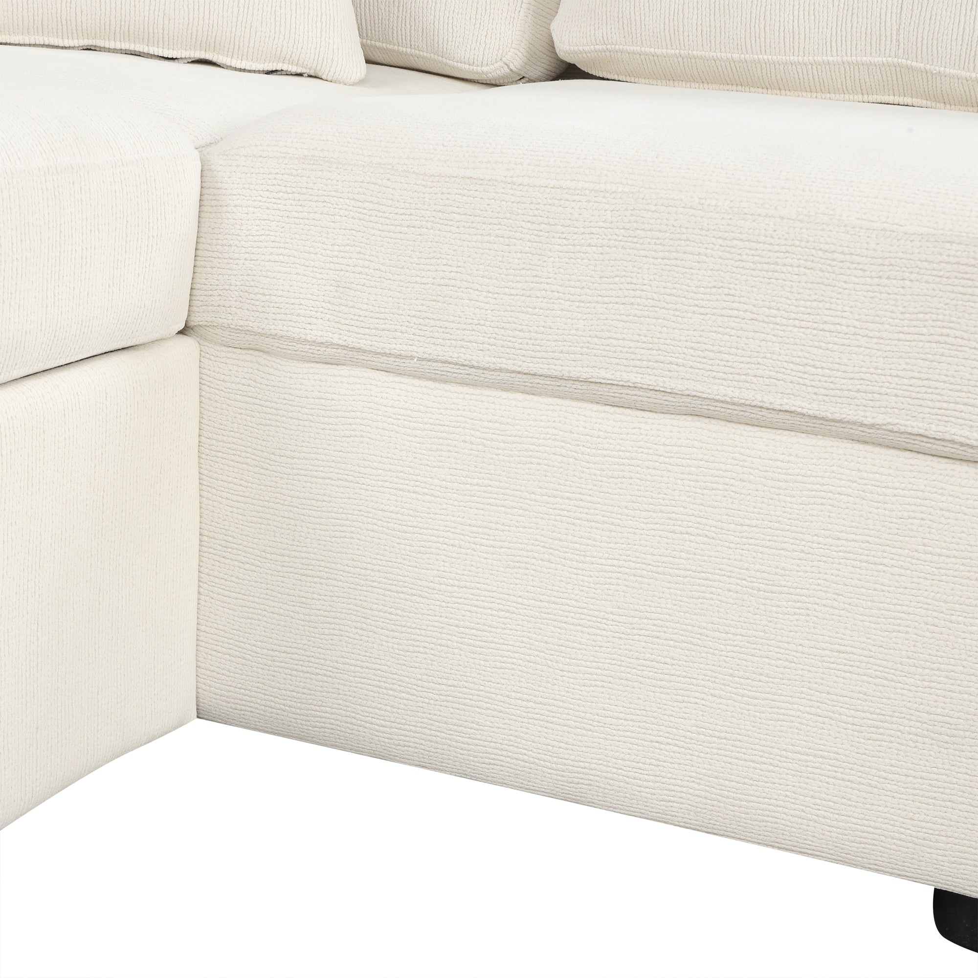 Sofá cama extraíble en forma de L - Beige