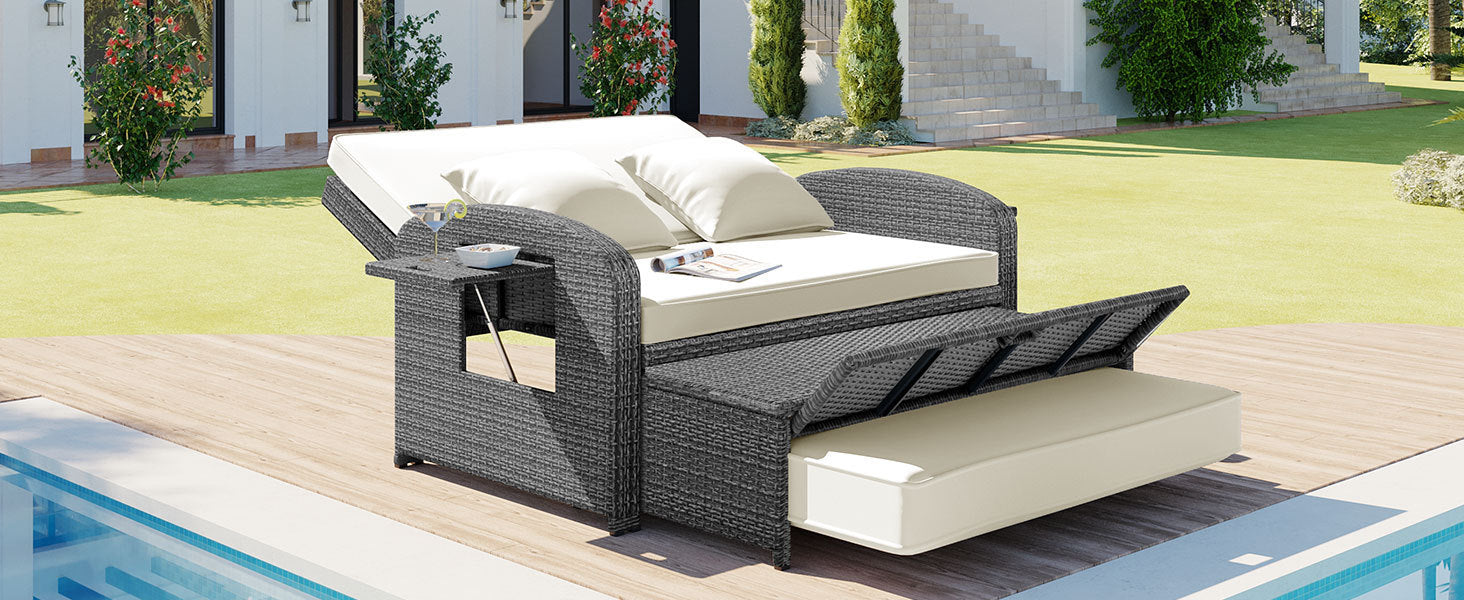 Sofá cama reclinable para 2 personas - Gris