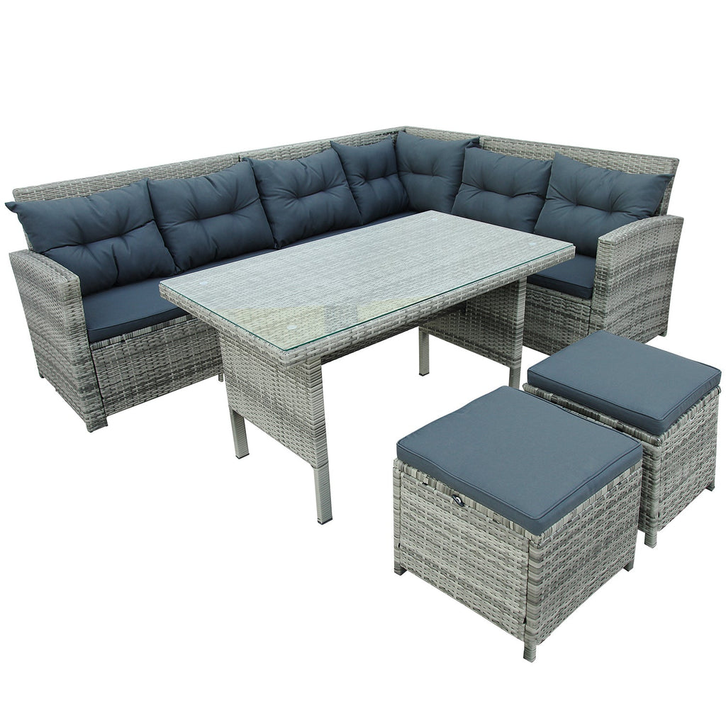 Juego de muebles de patio para exterior - Gris