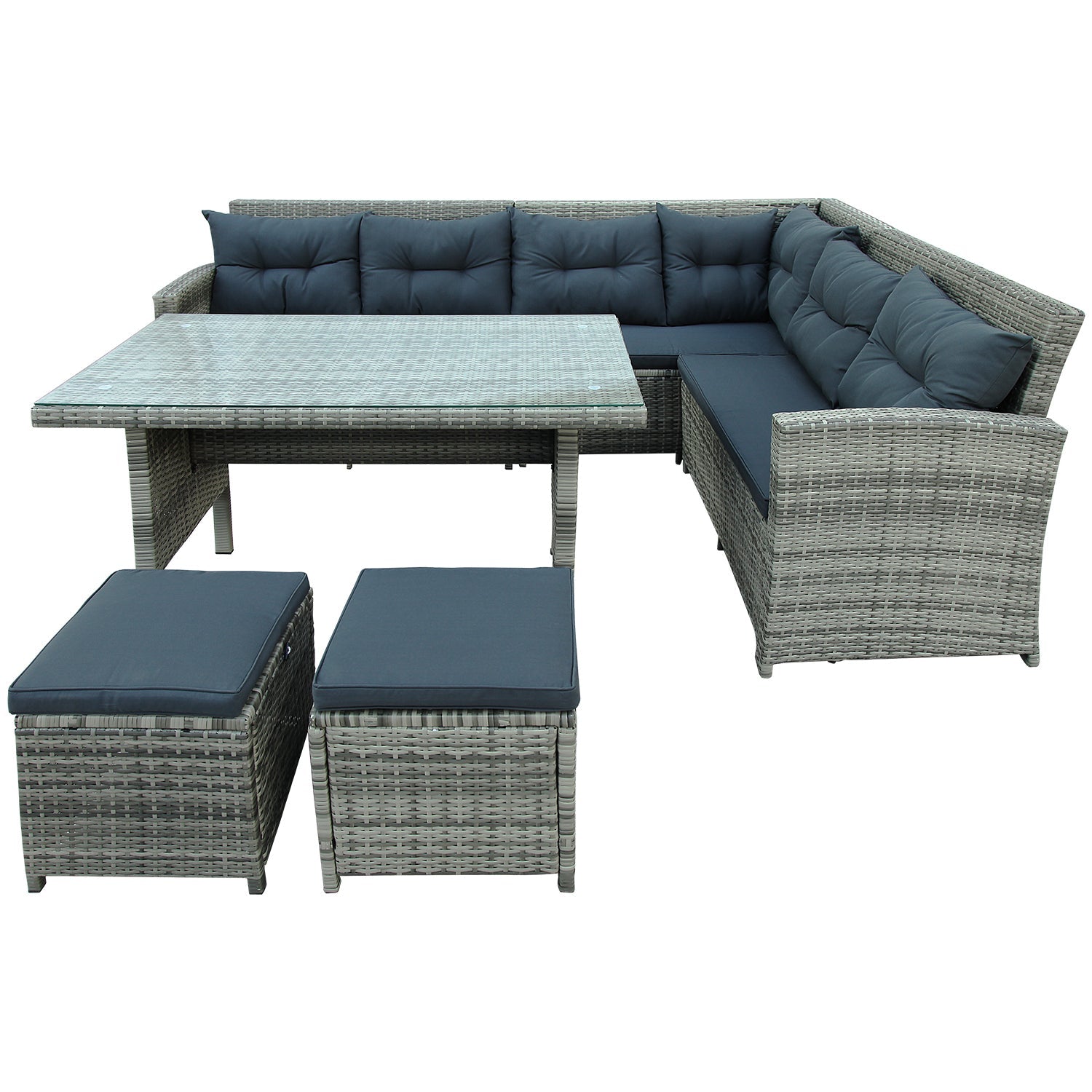 Juego de muebles de patio para exterior - Gris