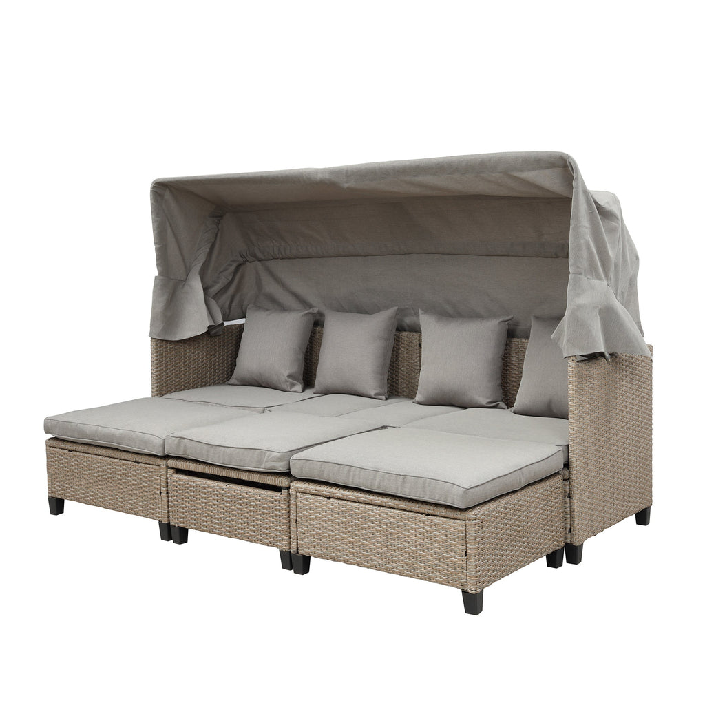 Sofá para patio de 4 piezas - Beige