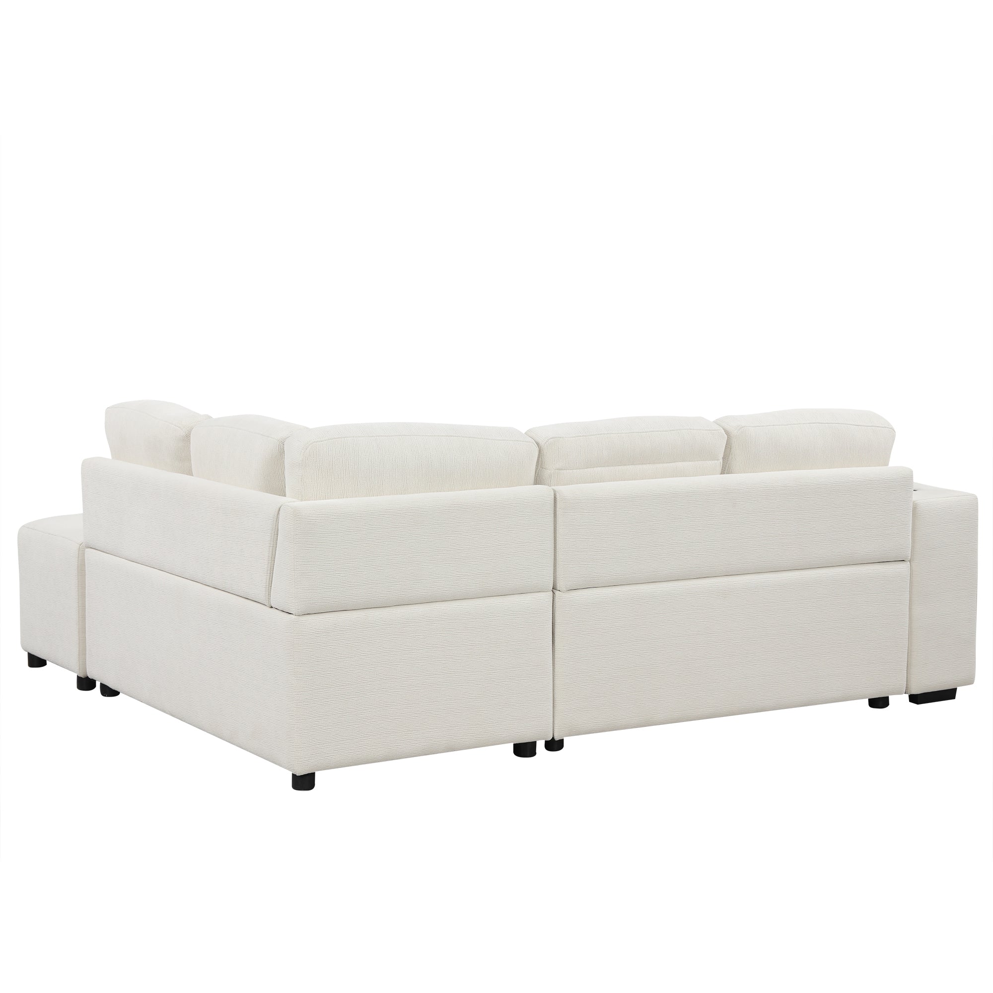 Sofá cama extraíble en forma de L - Beige