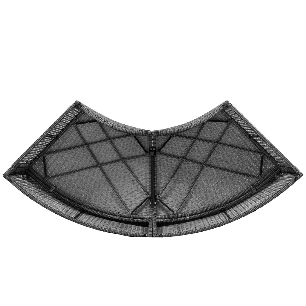 Conjunto de sofás redondos de 5 piezas para patio al aire libre - Gris