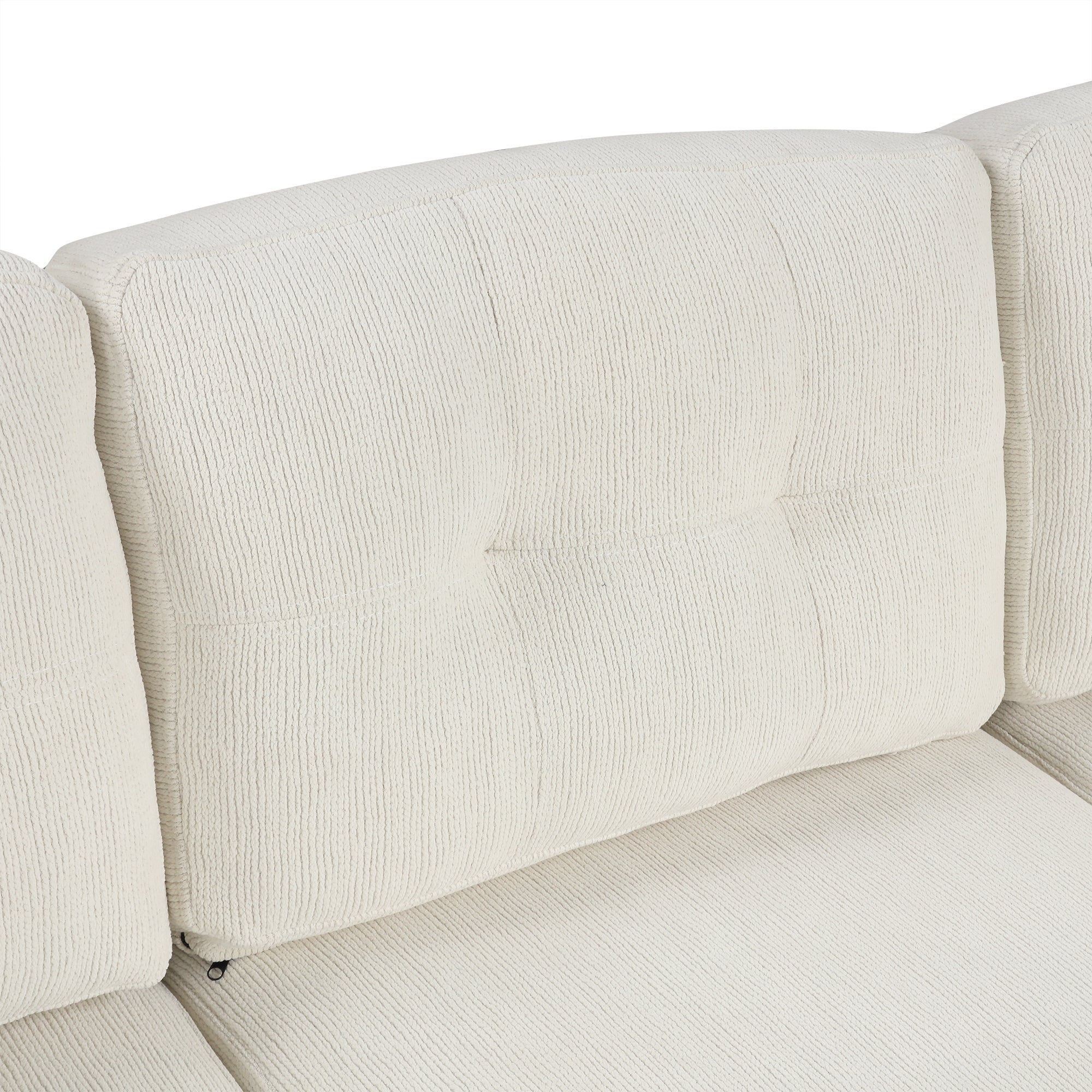 Sofá cama extraíble en forma de L - Beige