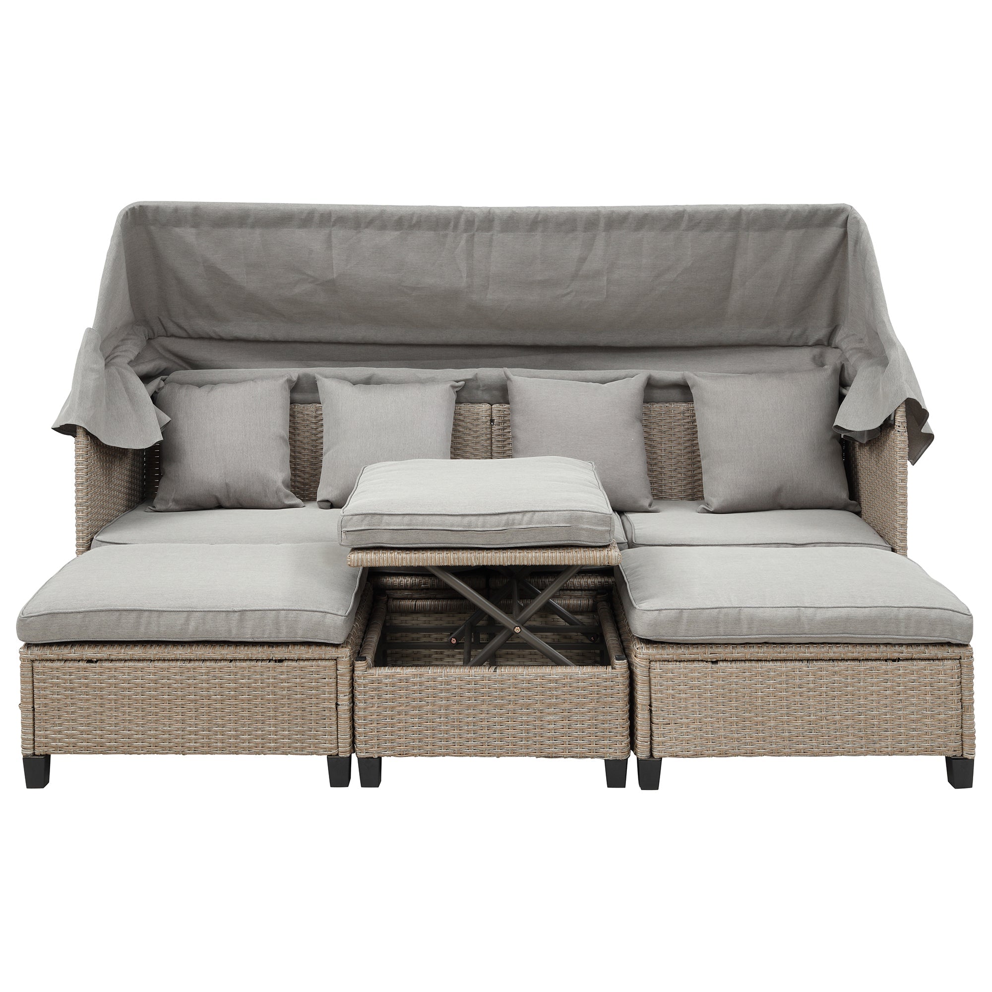 Sofá para patio de 4 piezas - Beige