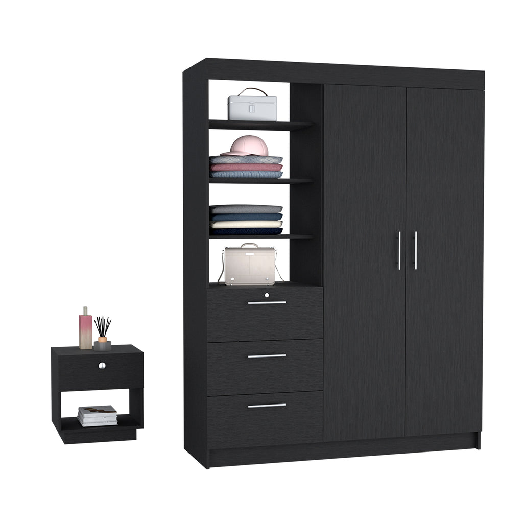 Juego de dormitorio de 2 piezas - Negro