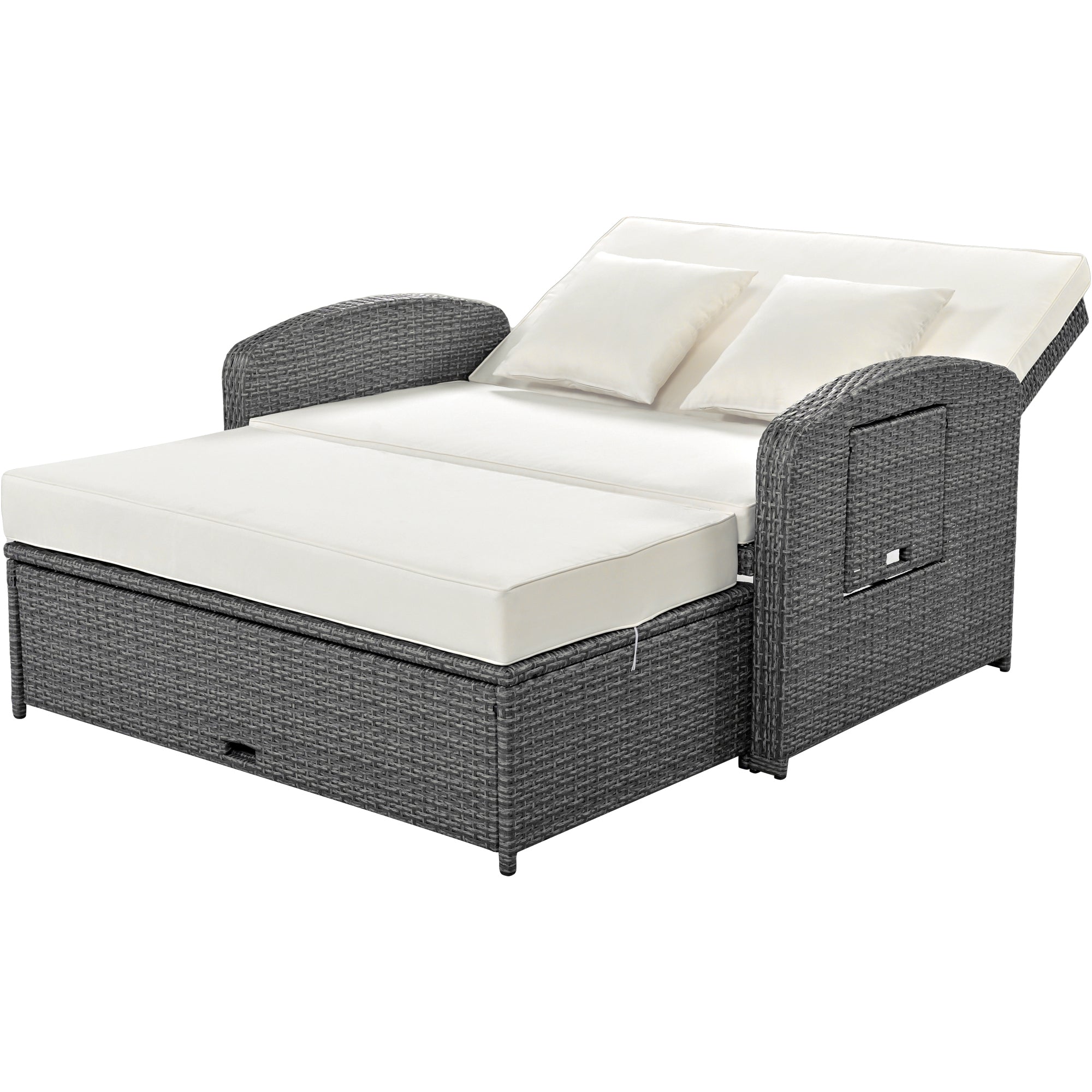 Sofá cama reclinable para 2 personas - Gris