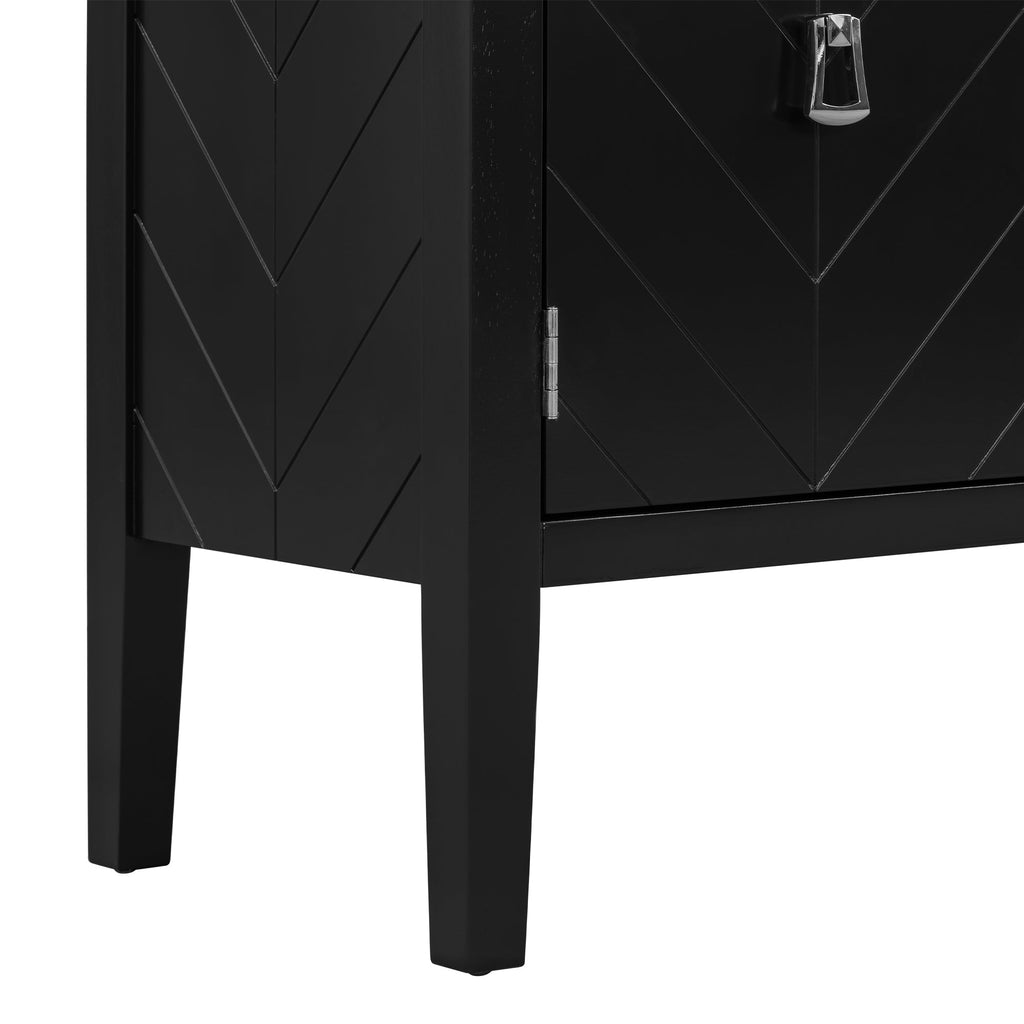 Aparador de cuatro puertas para sala - Negro