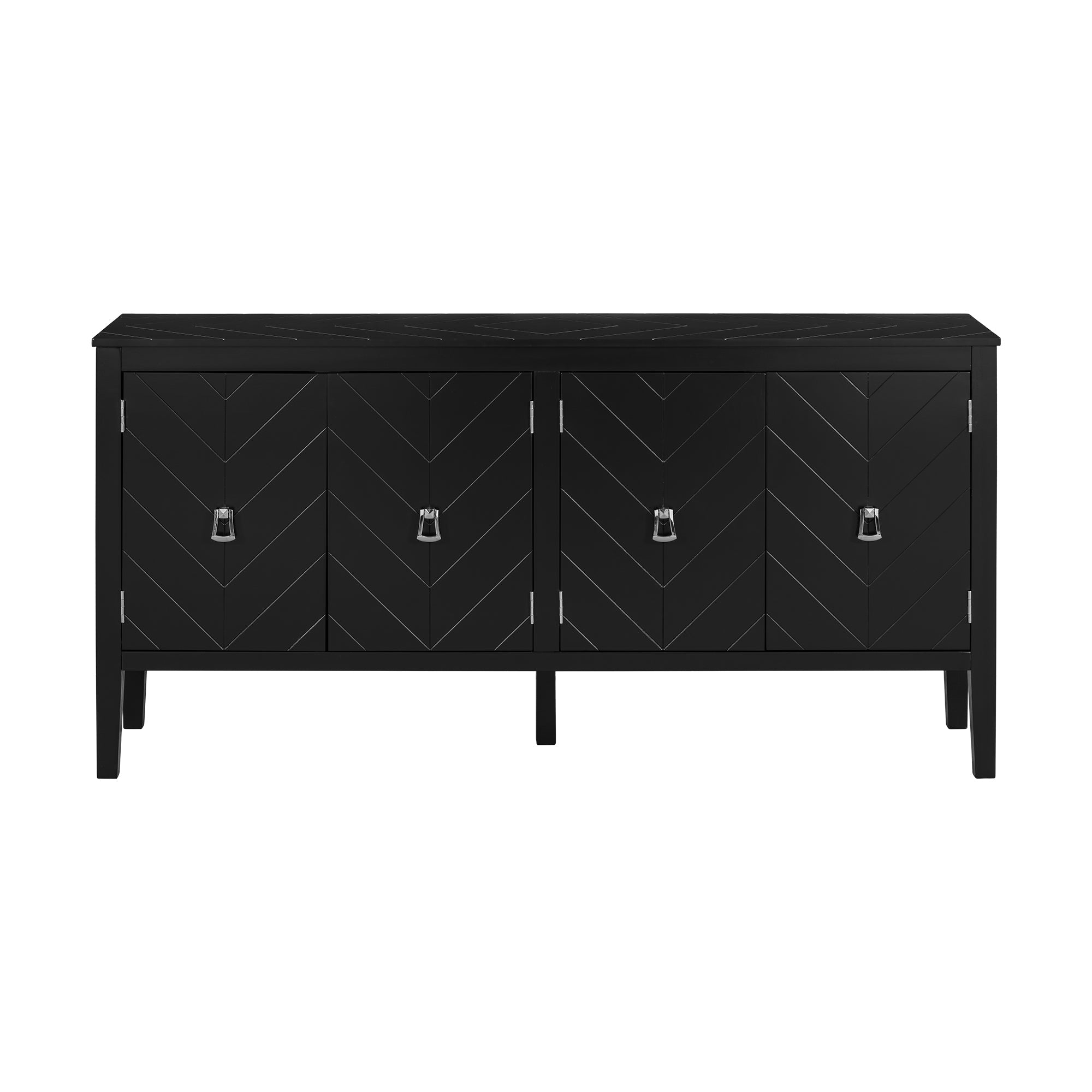 Aparador de cuatro puertas para sala - Negro