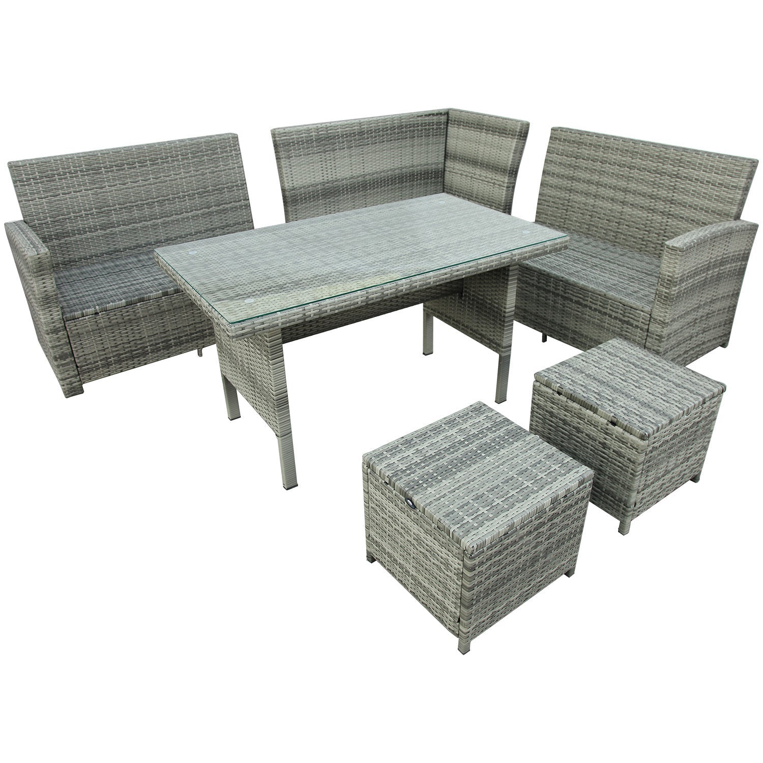 Juego de muebles de patio para exterior - Gris