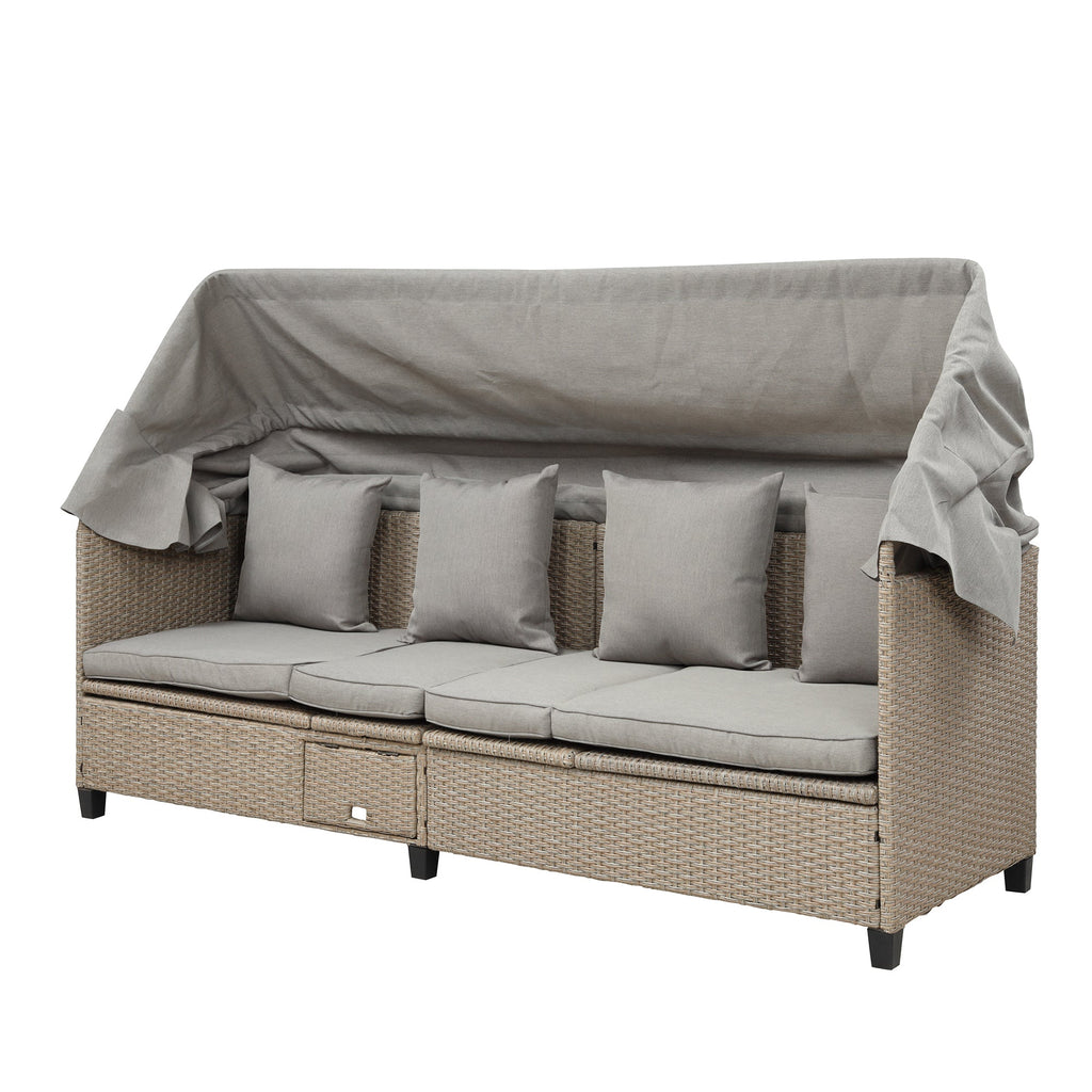 Sofá para patio de 4 piezas - Beige