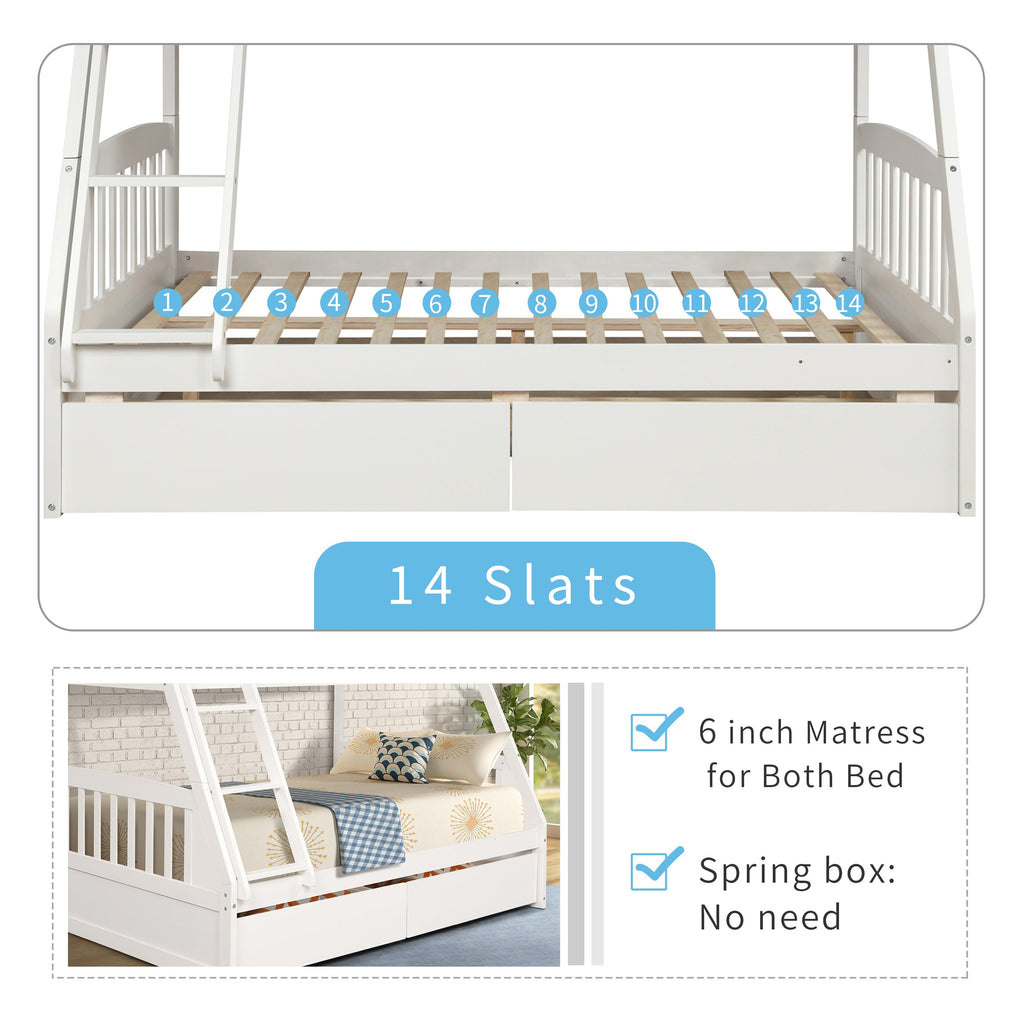 Litera de madera maciza – Blanco