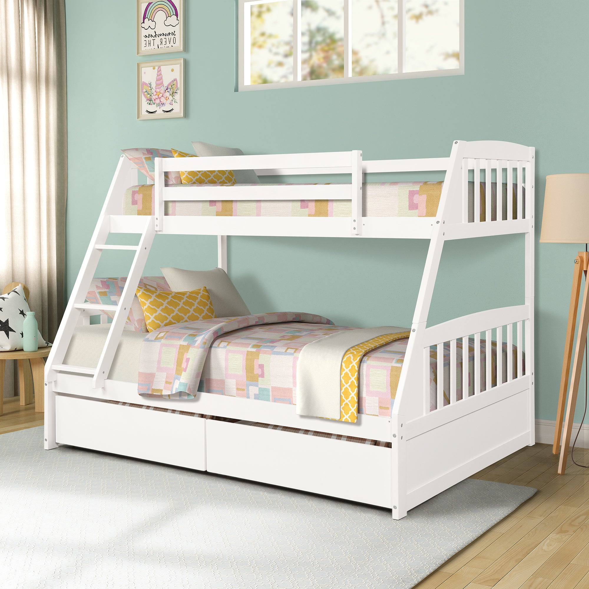 Litera de madera maciza – Blanco