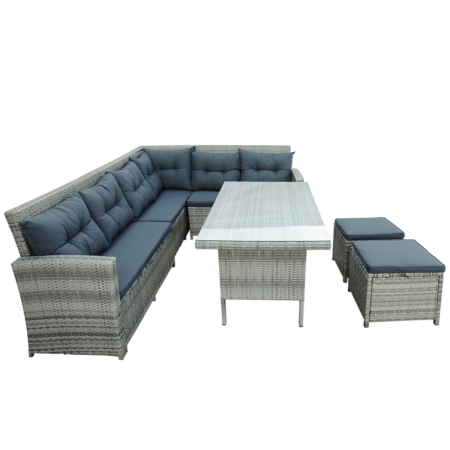 Juego de muebles de patio para exterior - Gris
