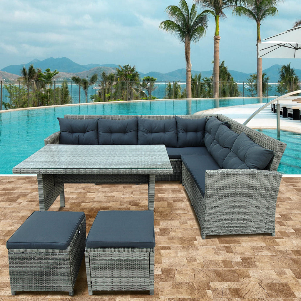 Juego de muebles de patio para exterior - Gris